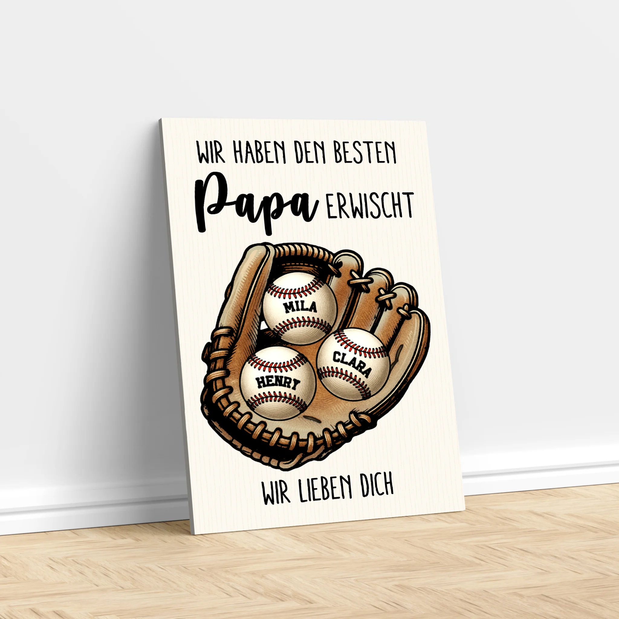Personalisierte Leinwand "Wir haben den besten Papa oder die beste Mama erwischt"