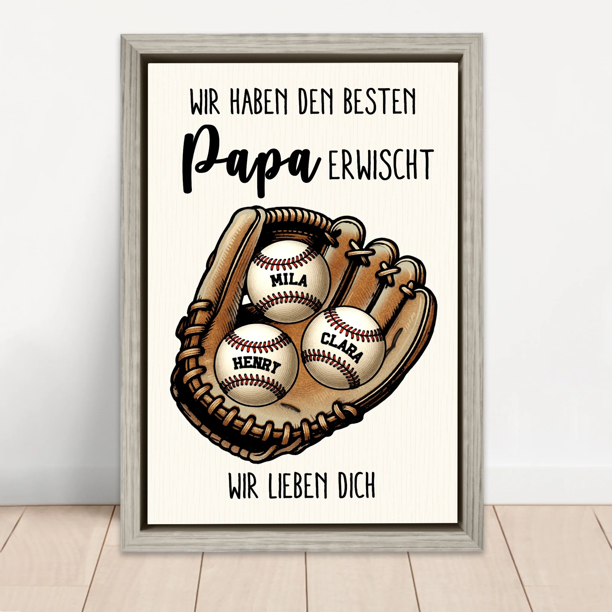 Personalisierte Leinwand "Wir haben den besten Papa oder die beste Mama erwischt"