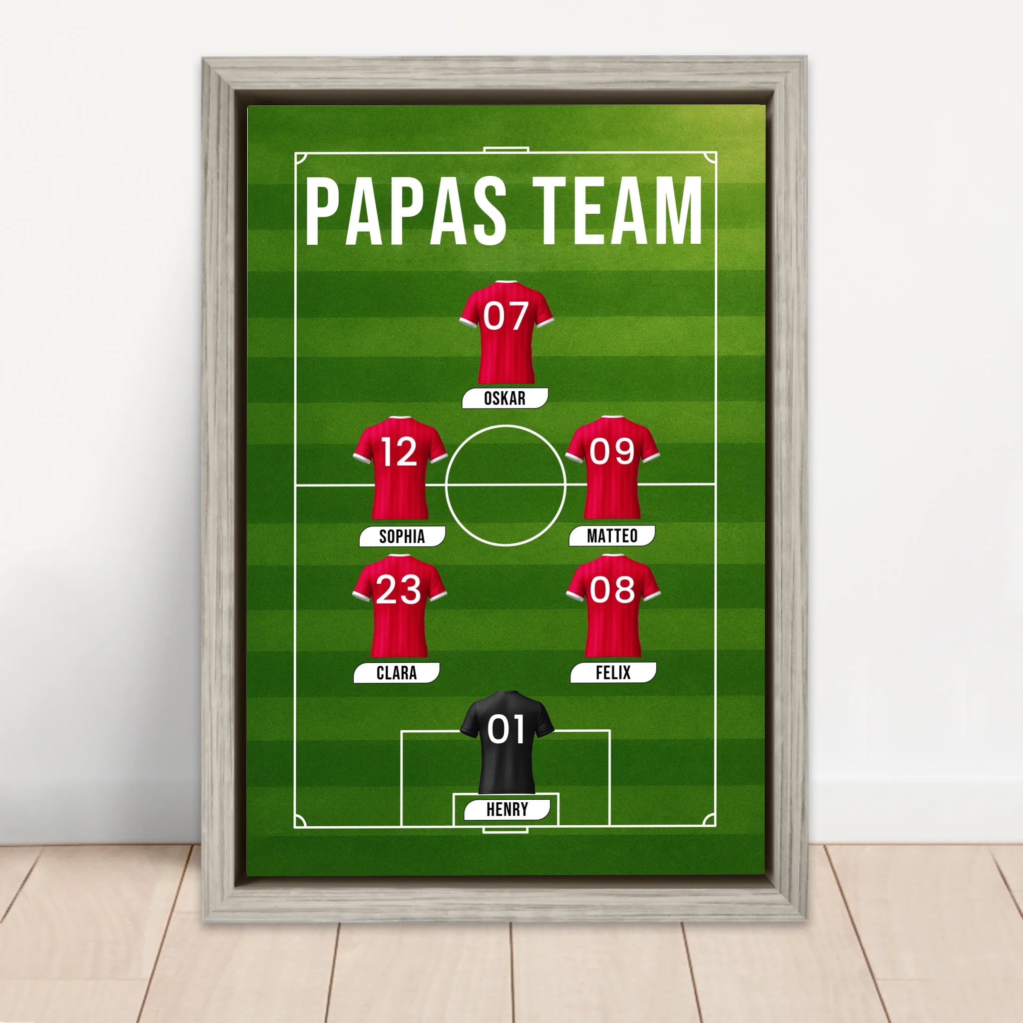 Personalisierte Leinwand "Papas Fußball Team"
