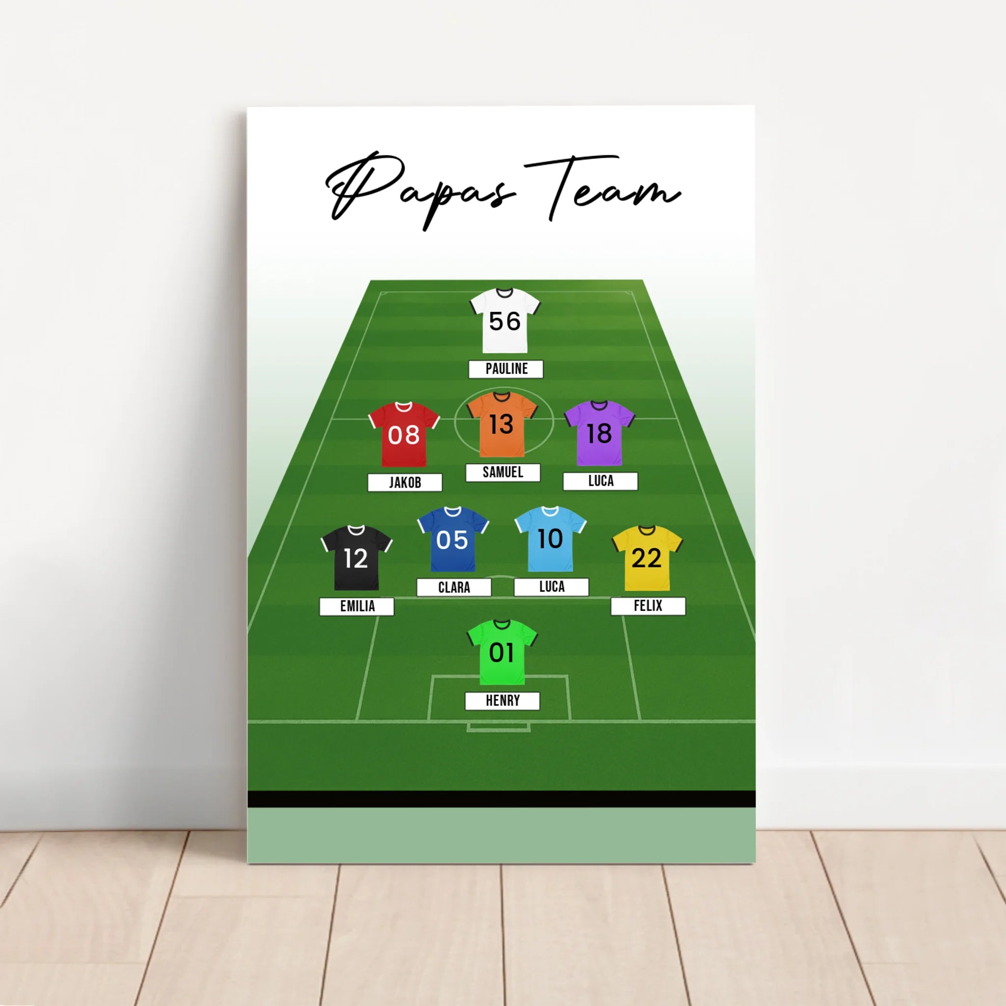 Personalisierte Leinwand "Personalisierbare Fußball-Teamaufstellung"