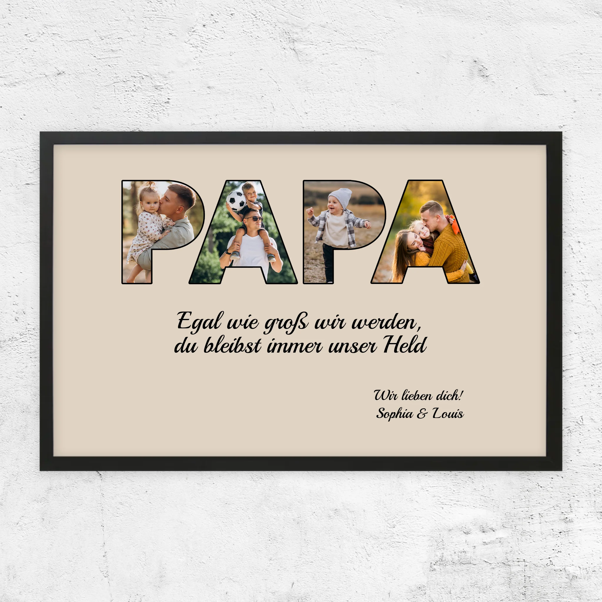 Personalisiertes Poster "Papa bleibt mein Held"