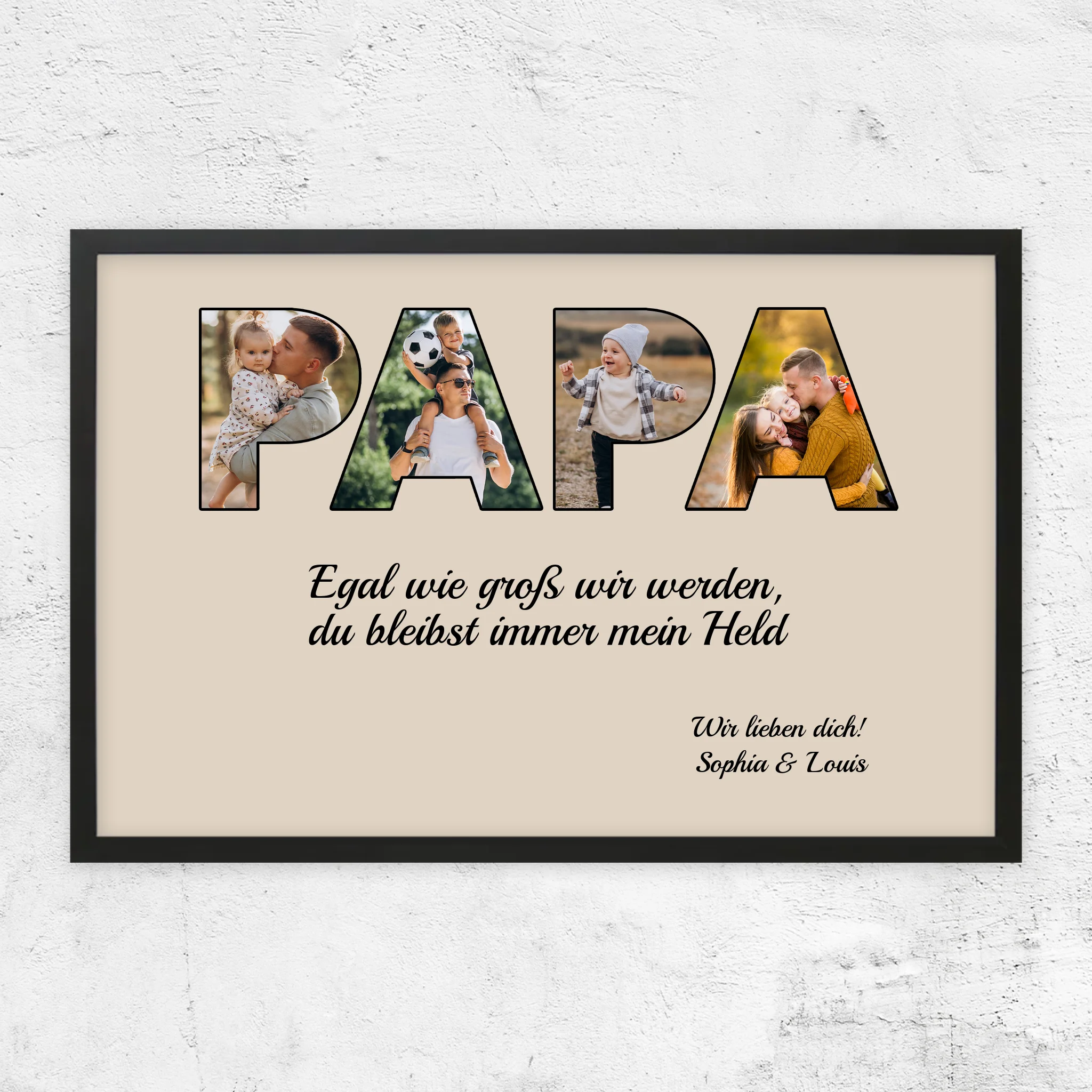 Personalisiertes Poster "Papa bleibt mein Held"