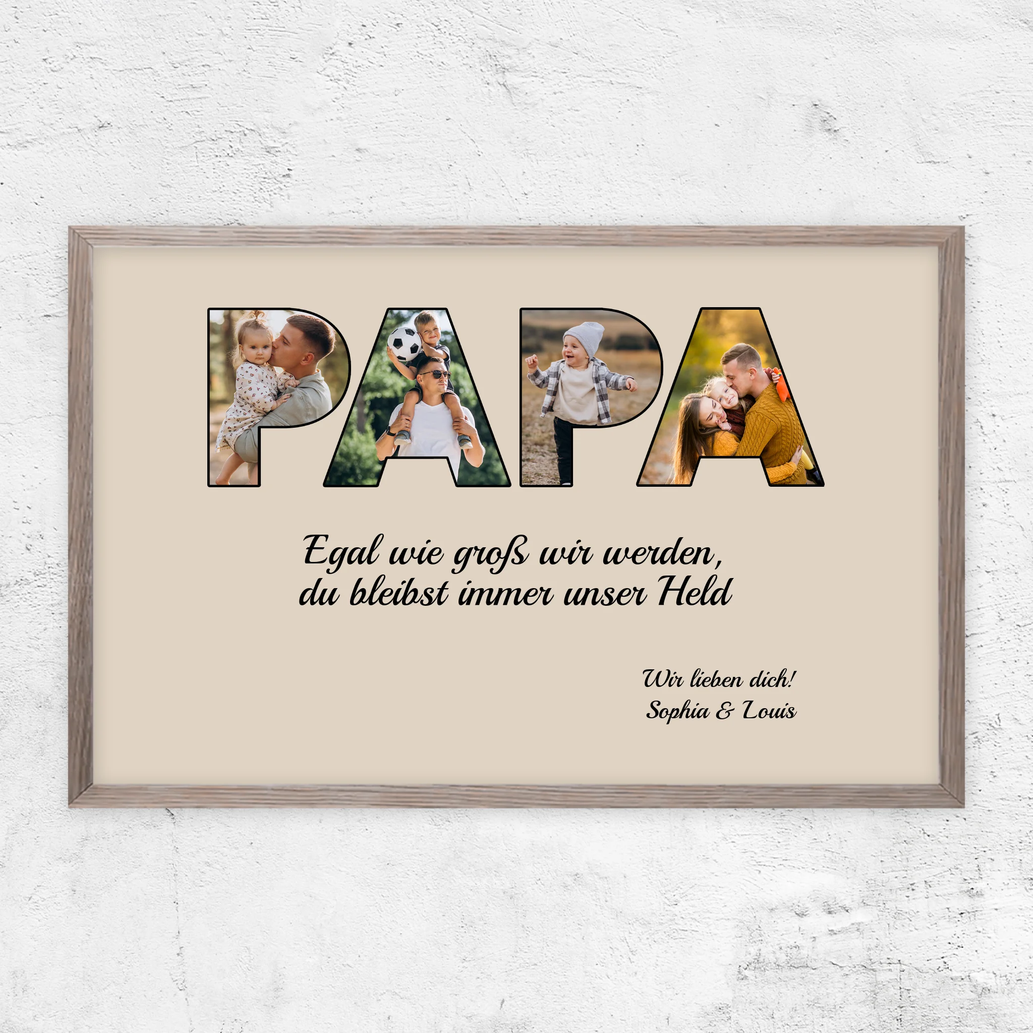 Personalisiertes Poster "Papa bleibt mein Held"