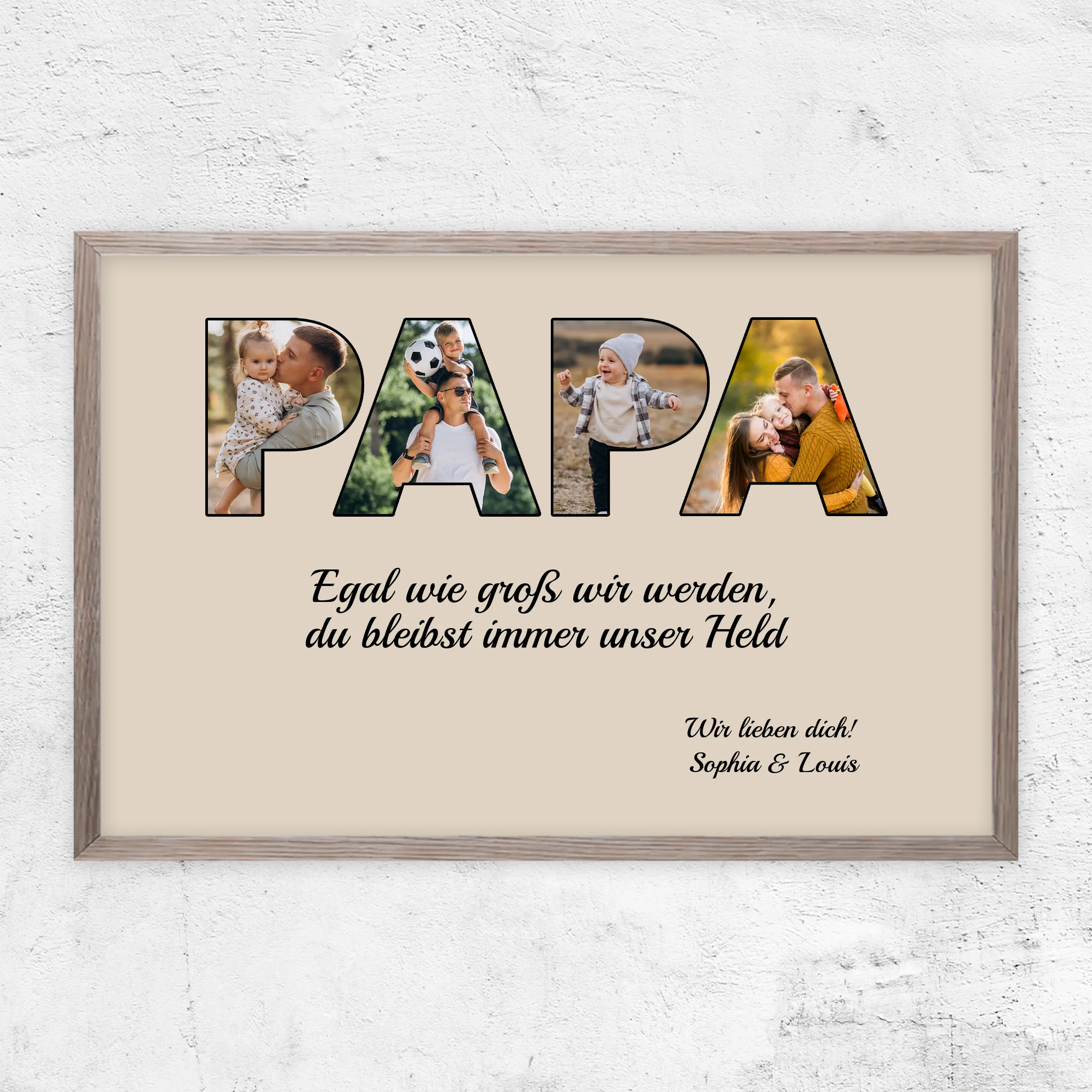 Personalisiertes Poster "Papa bleibt mein Held"