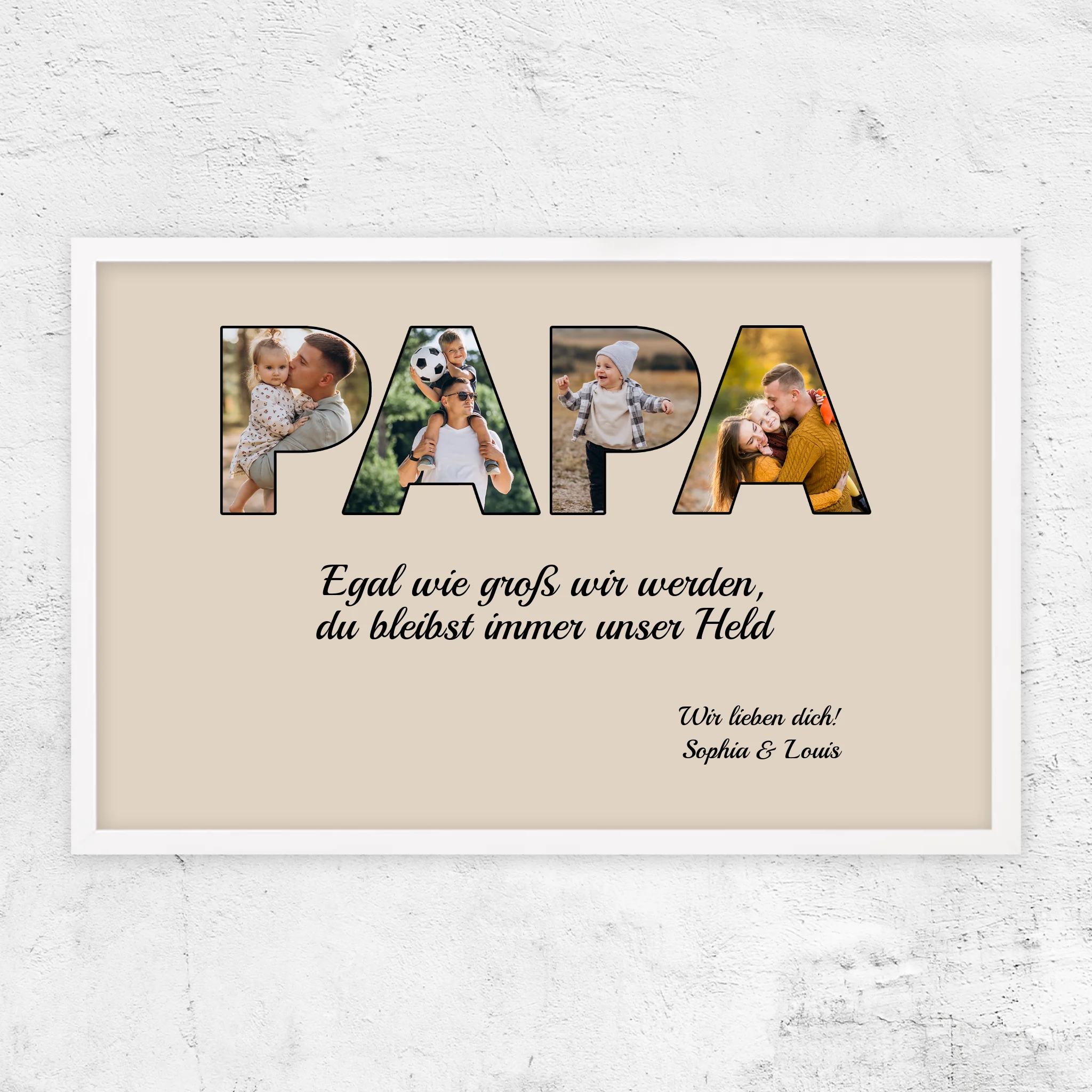 Personalisiertes Poster "Papa bleibt mein Held"