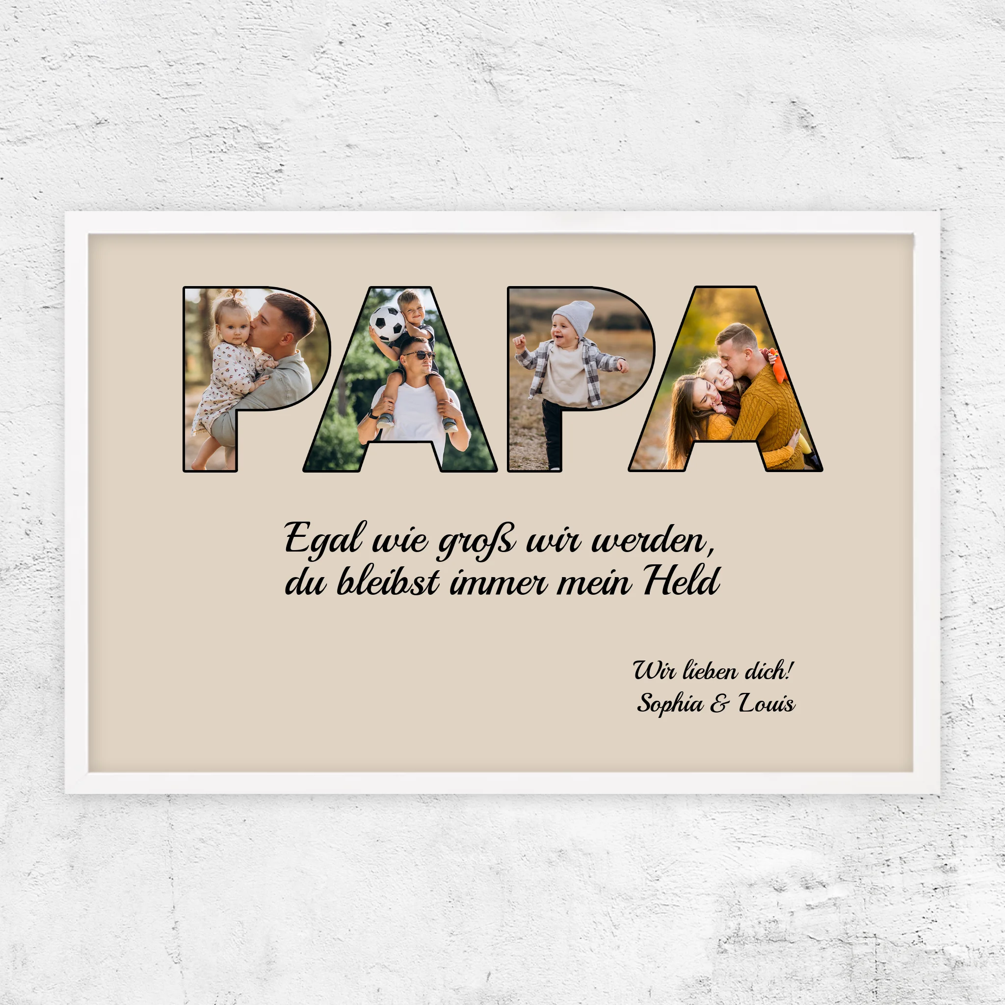 Personalisiertes Poster "Papa bleibt mein Held"