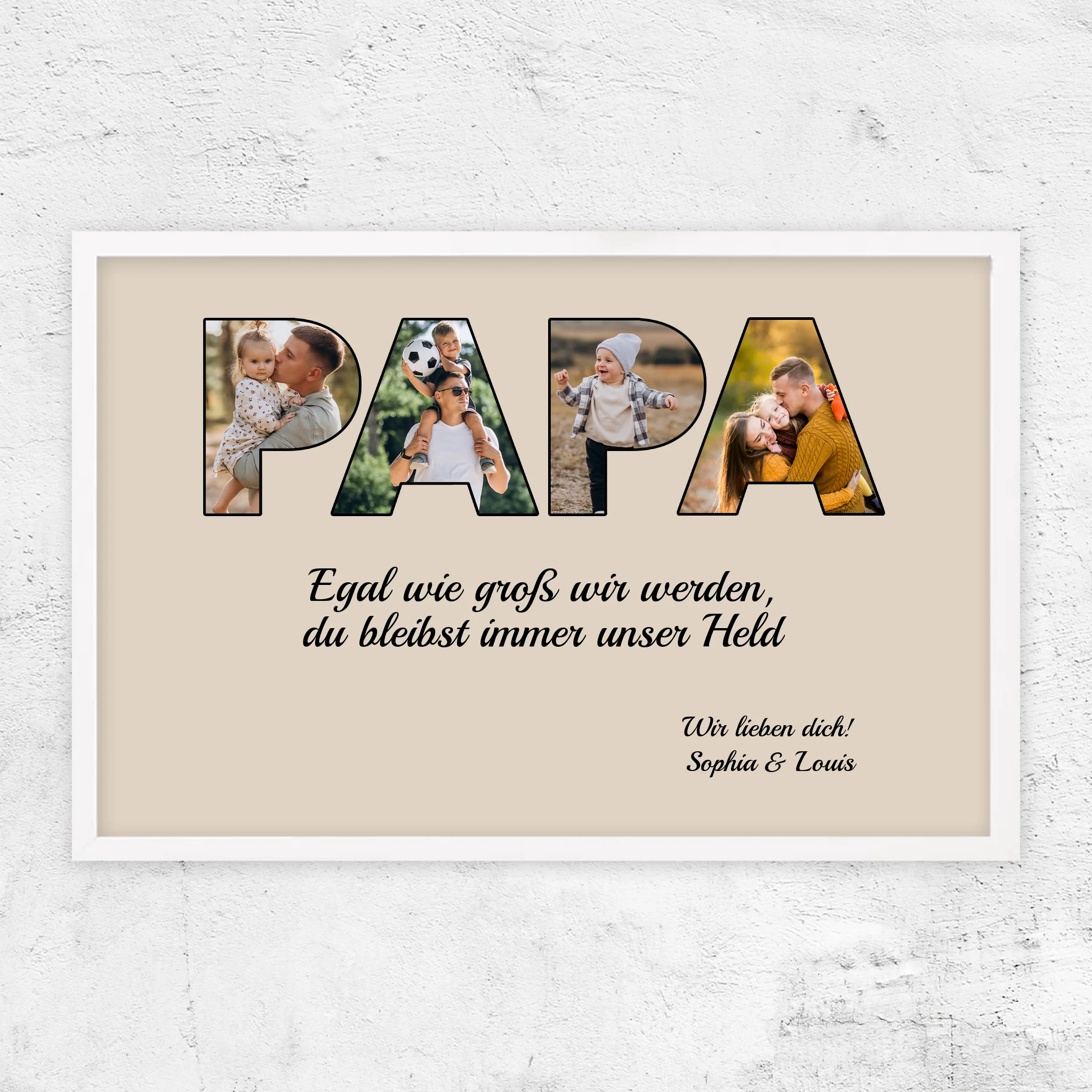 Personalisiertes Poster "Papa bleibt mein Held"