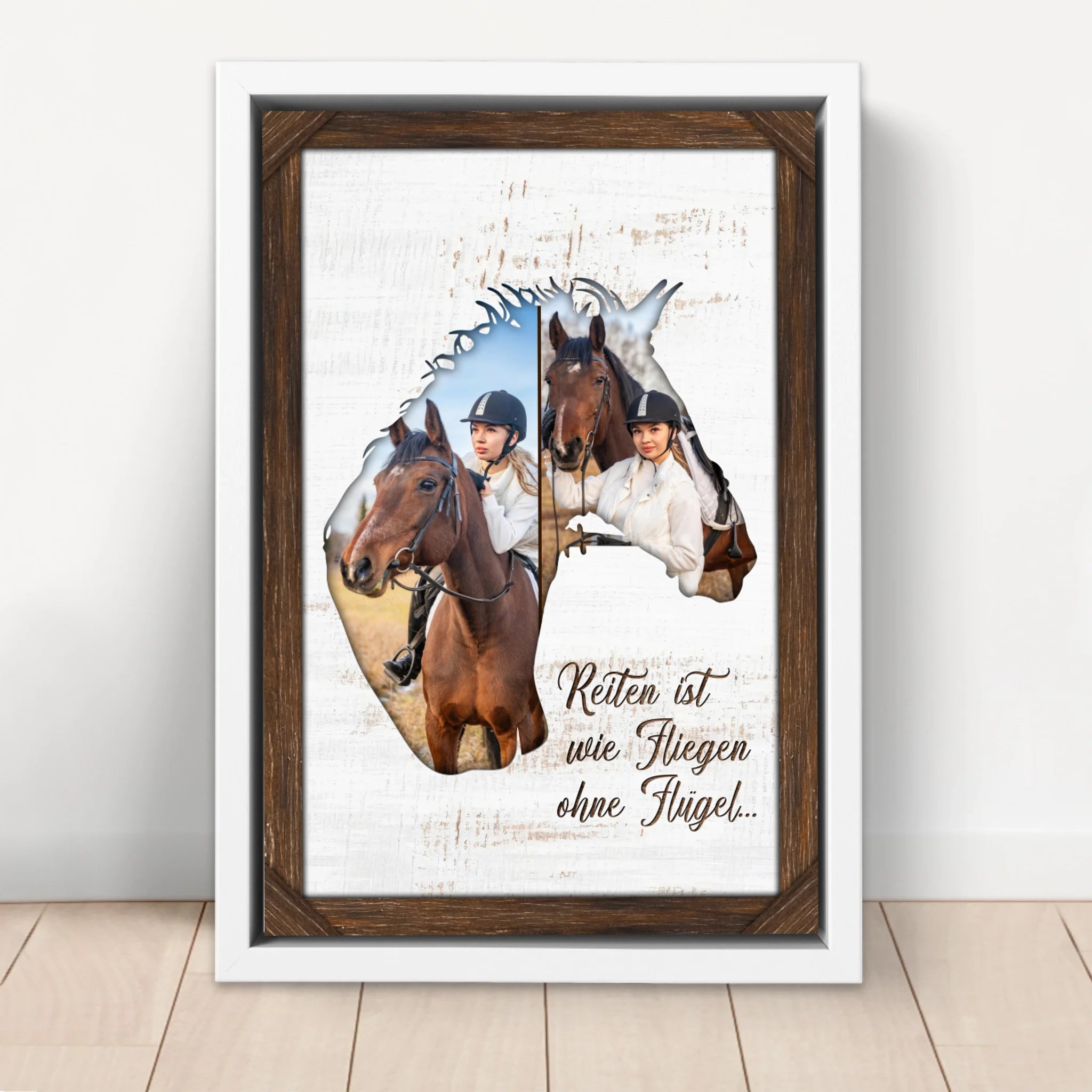 Personalisierte Leinwand "Auf einem Pferd zu reiten ist wie ohne Flügel zu fliegen"