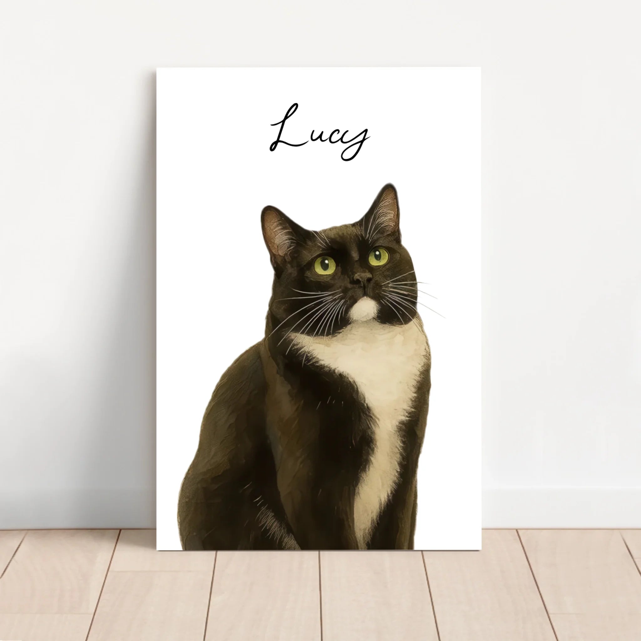 Personalisierte Leinwand – Katzenfoto Aquarell
