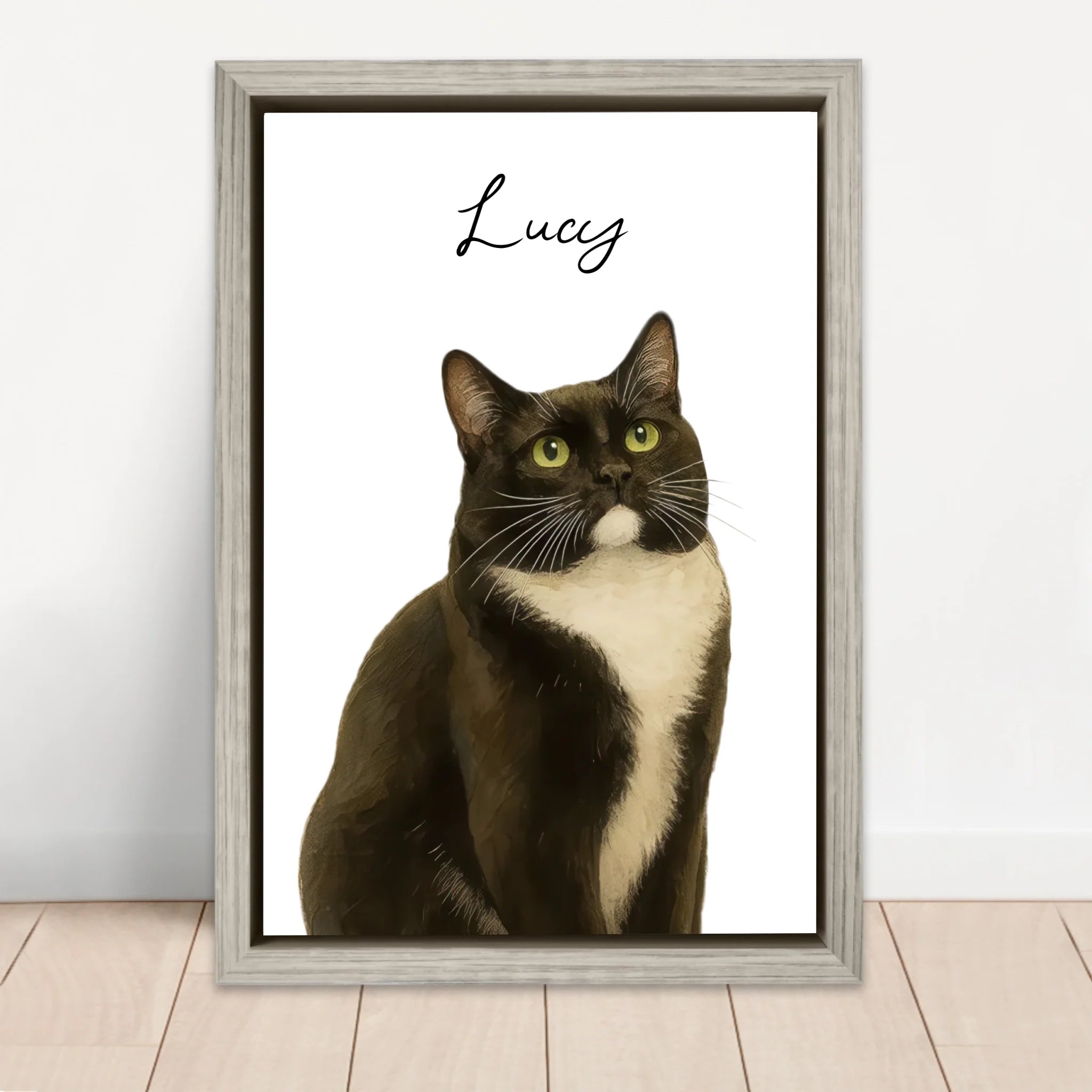 Personalisierte Leinwand – Katzenfoto Aquarell