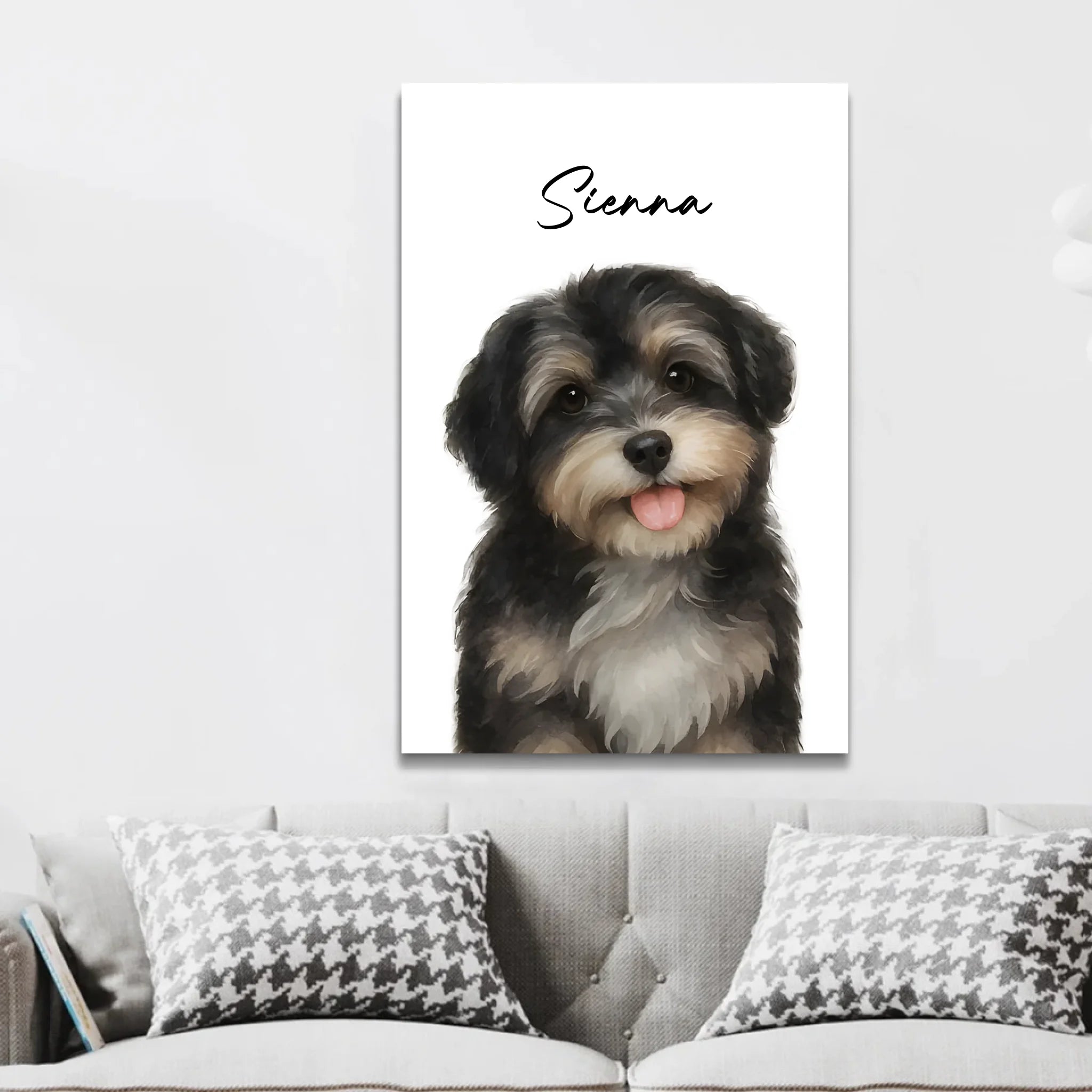 Personalisierte Leinwand – Hundefoto Aquarell