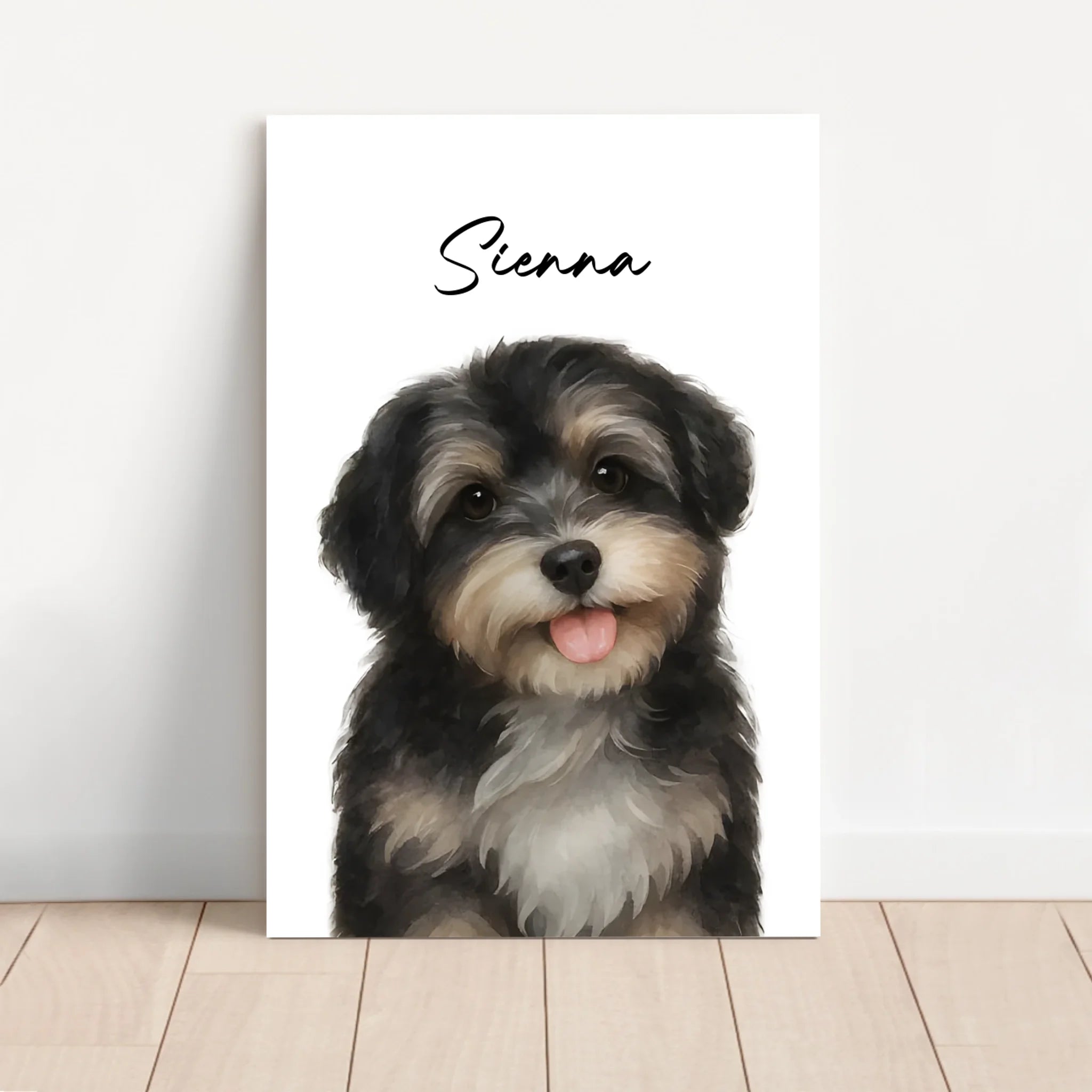 Personalisierte Leinwand – Hundefoto Aquarell