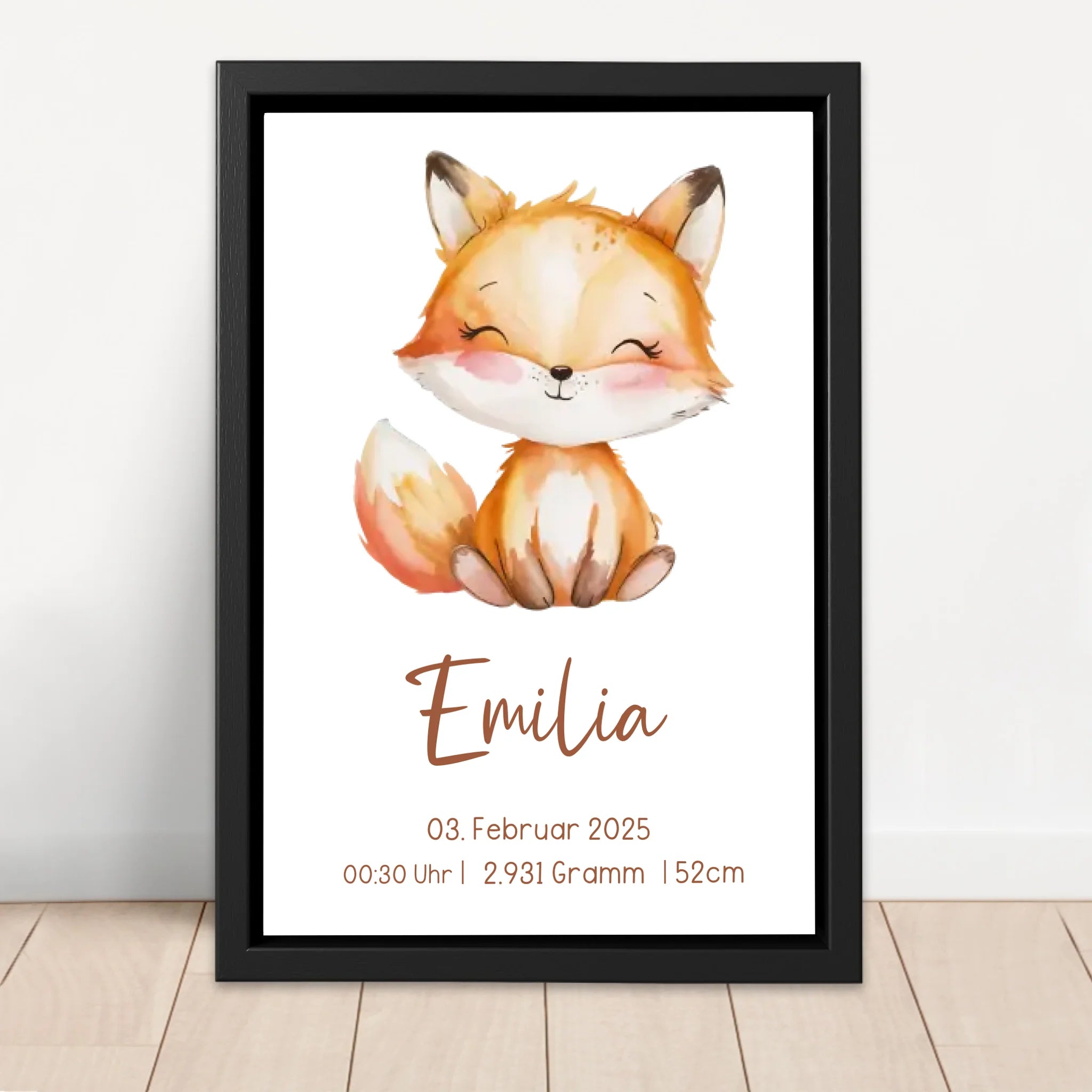 Personalisierte Leinwand – Geschenk zur Geburt mit Tiermotiv