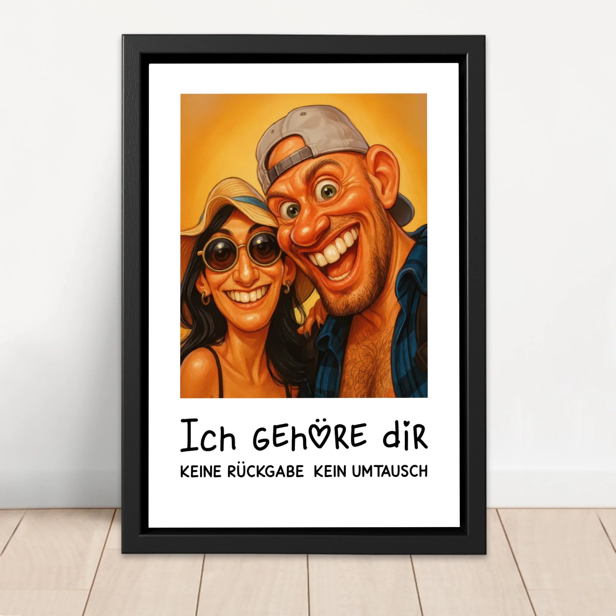 Personalisierte Leinwand – Lustiges Paar-Karikaturfoto