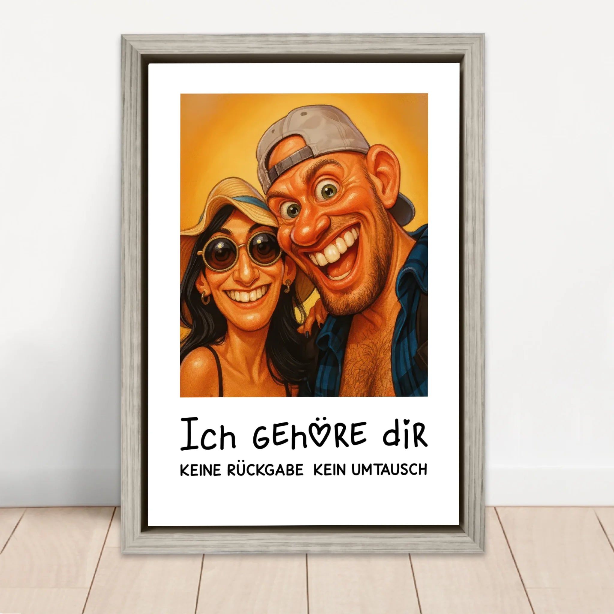 Personalisierte Leinwand – Lustiges Paar-Karikaturfoto