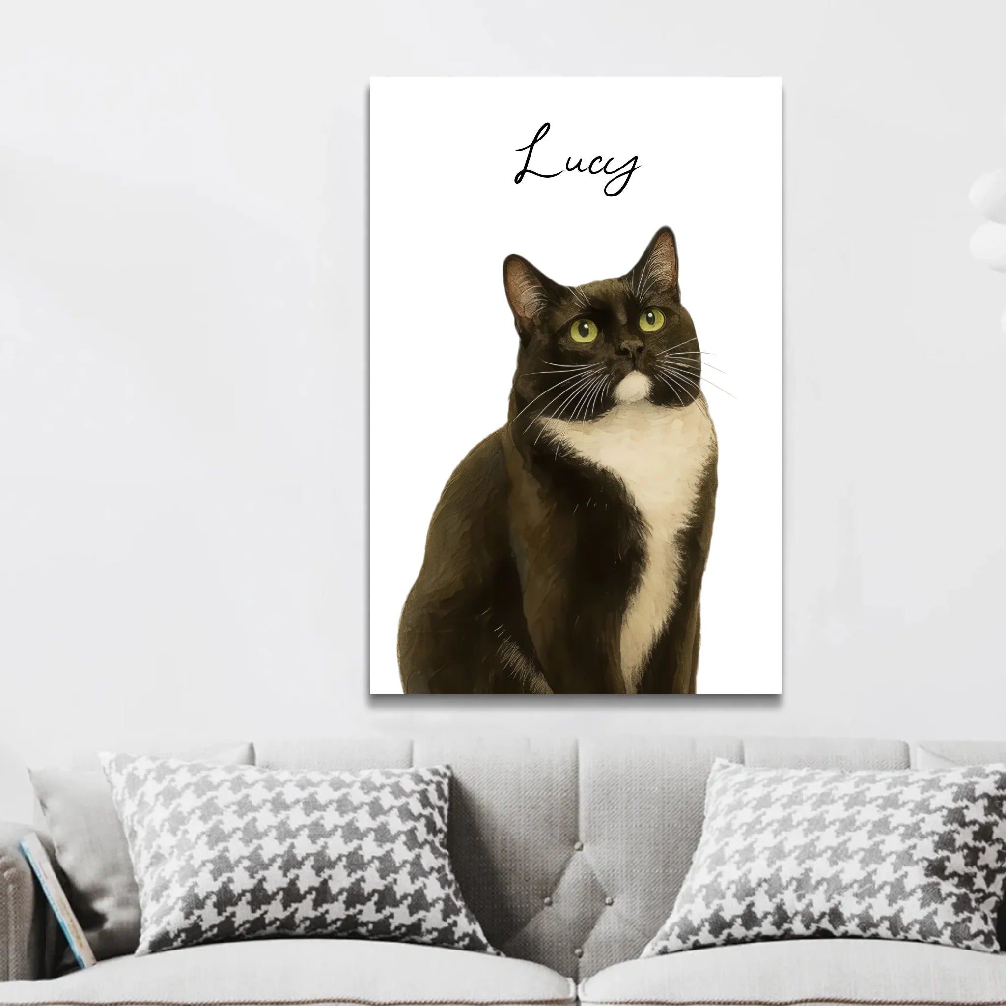 Personalisierte Leinwand – Katzenfoto Aquarell