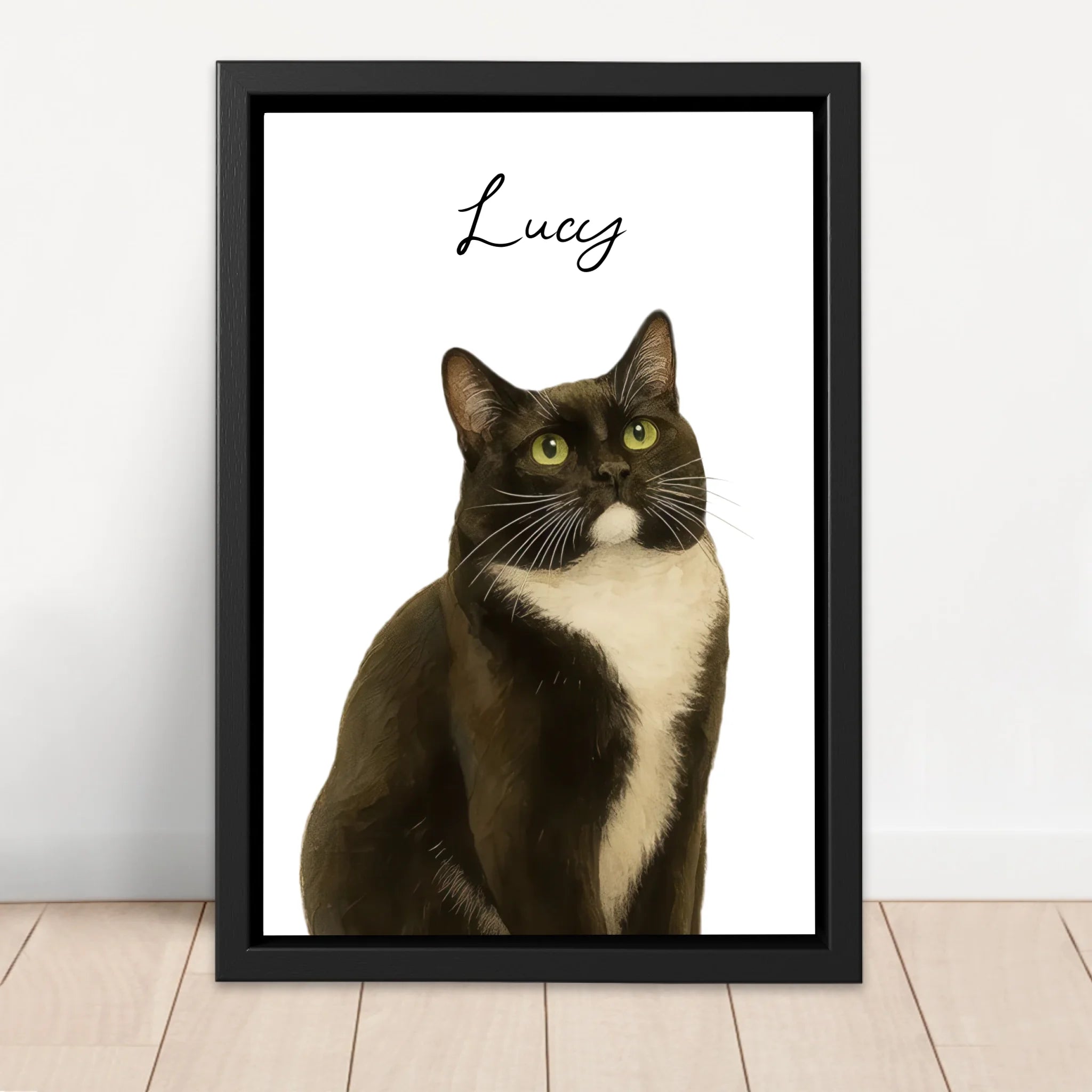 Personalisierte Leinwand – Katzenfoto Aquarell