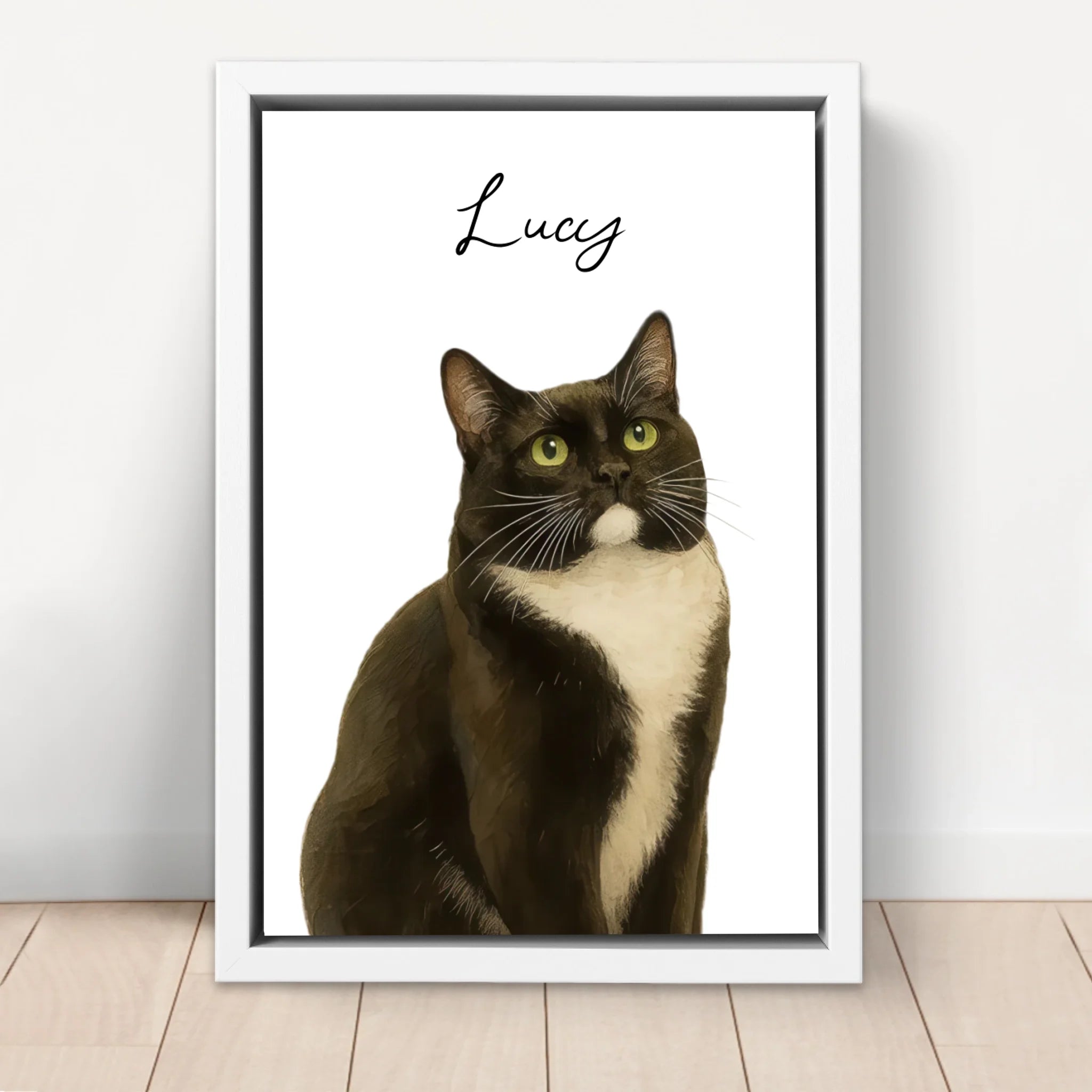 Personalisierte Leinwand – Katzenfoto Aquarell