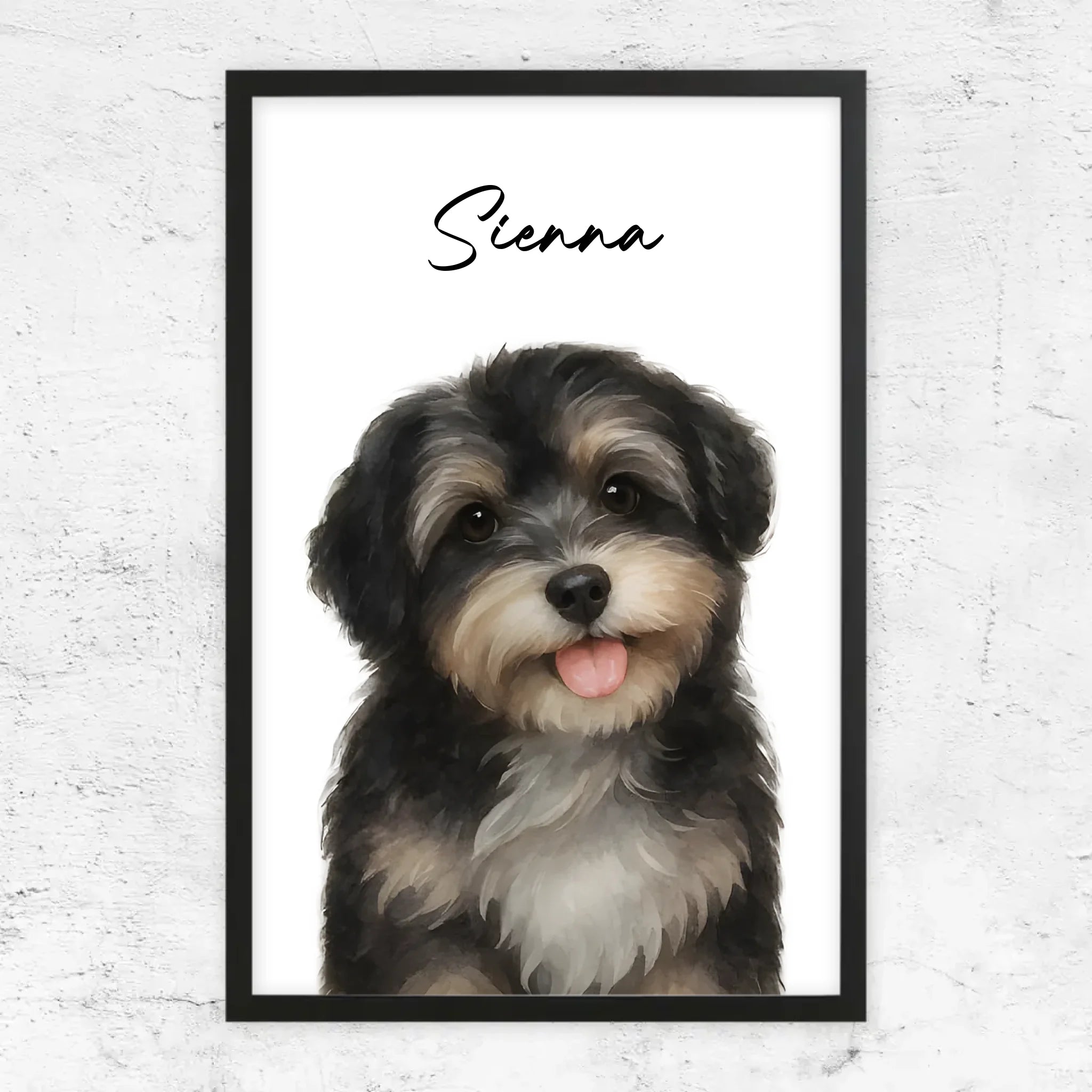 Personalisiertes Poster – Hundefoto Aquarell