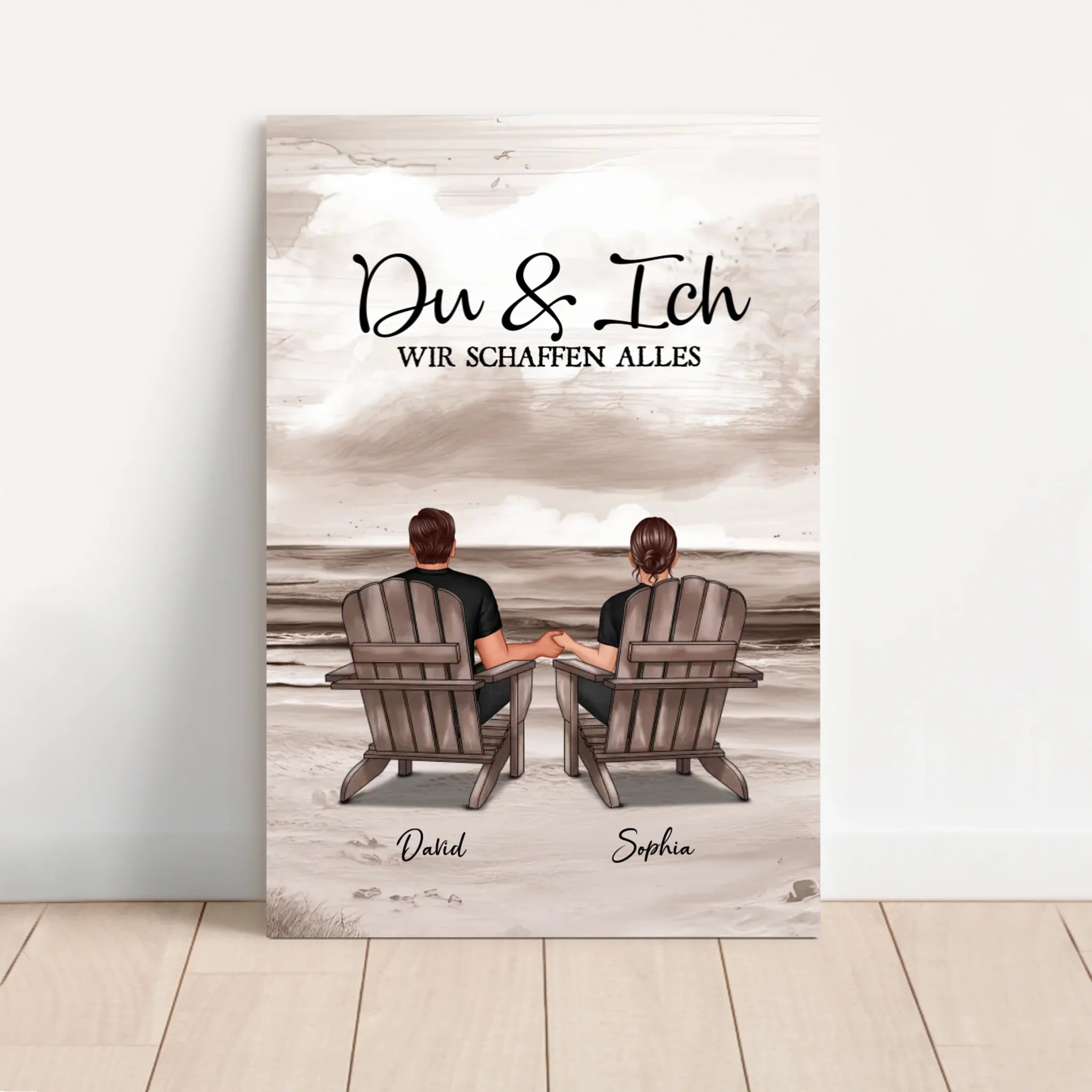 Personalisierte Leinwand – Du und ich, wir schaffen alles - vertikal