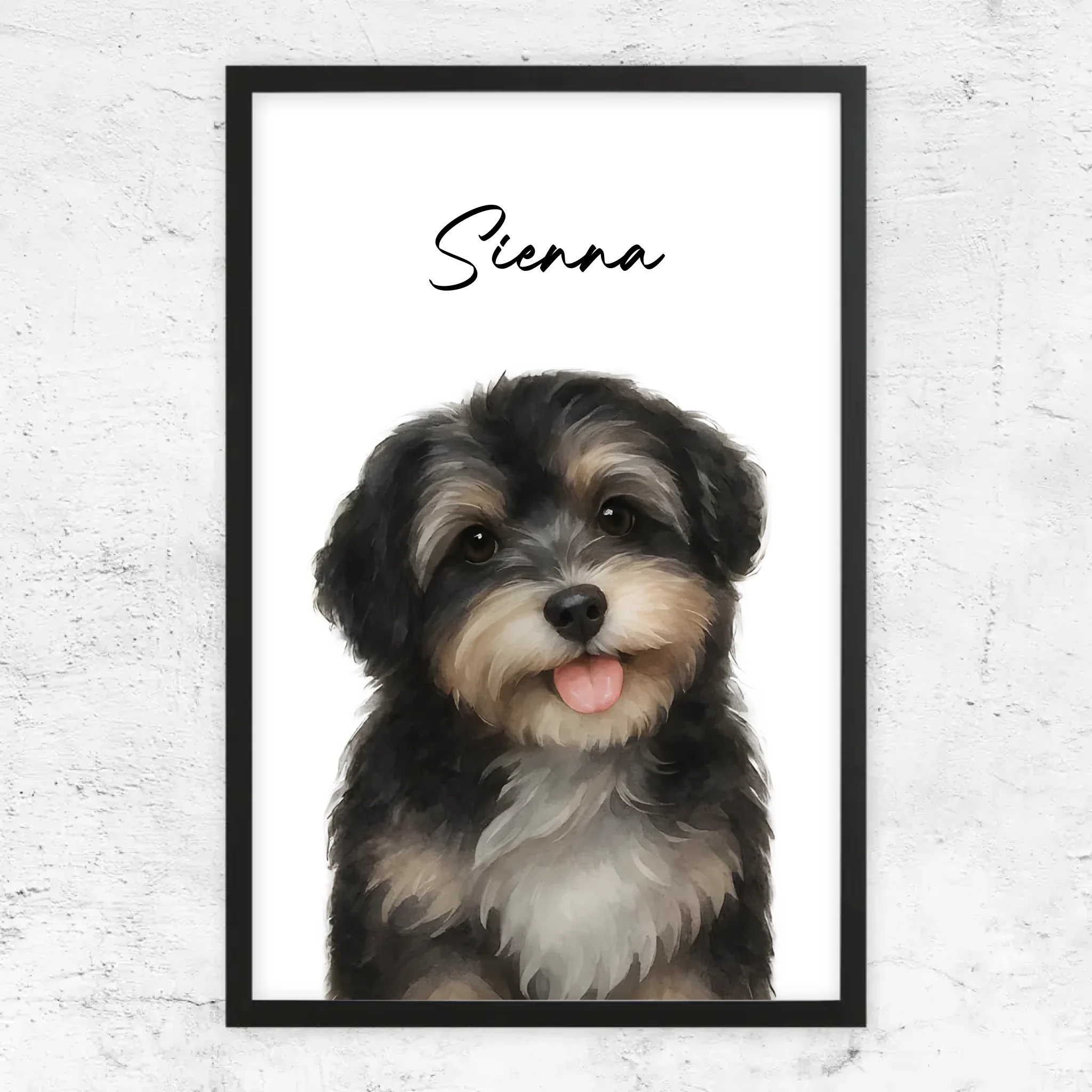 Personalisiertes Poster – Hundefoto Aquarell