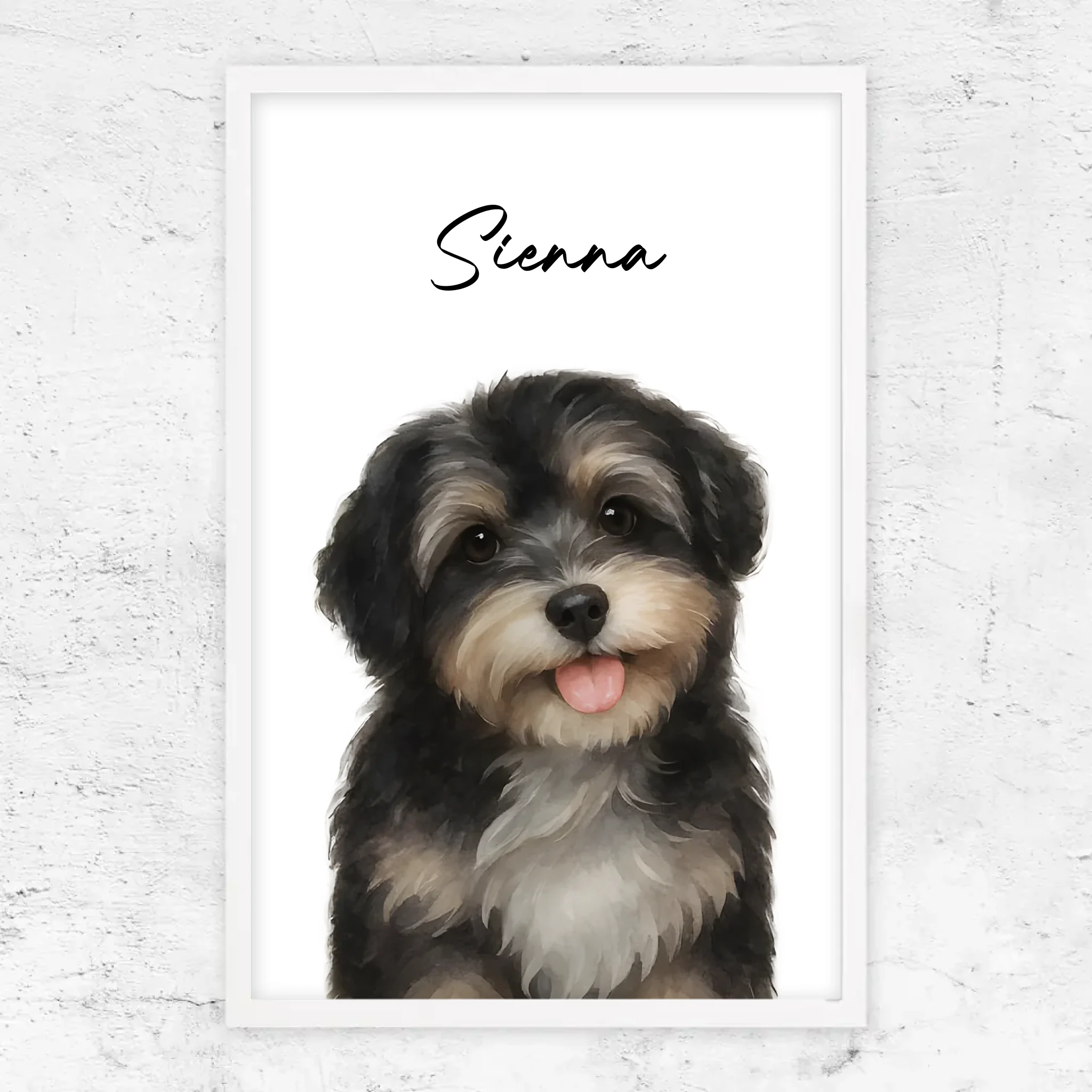 Personalisiertes Poster – Hundefoto Aquarell