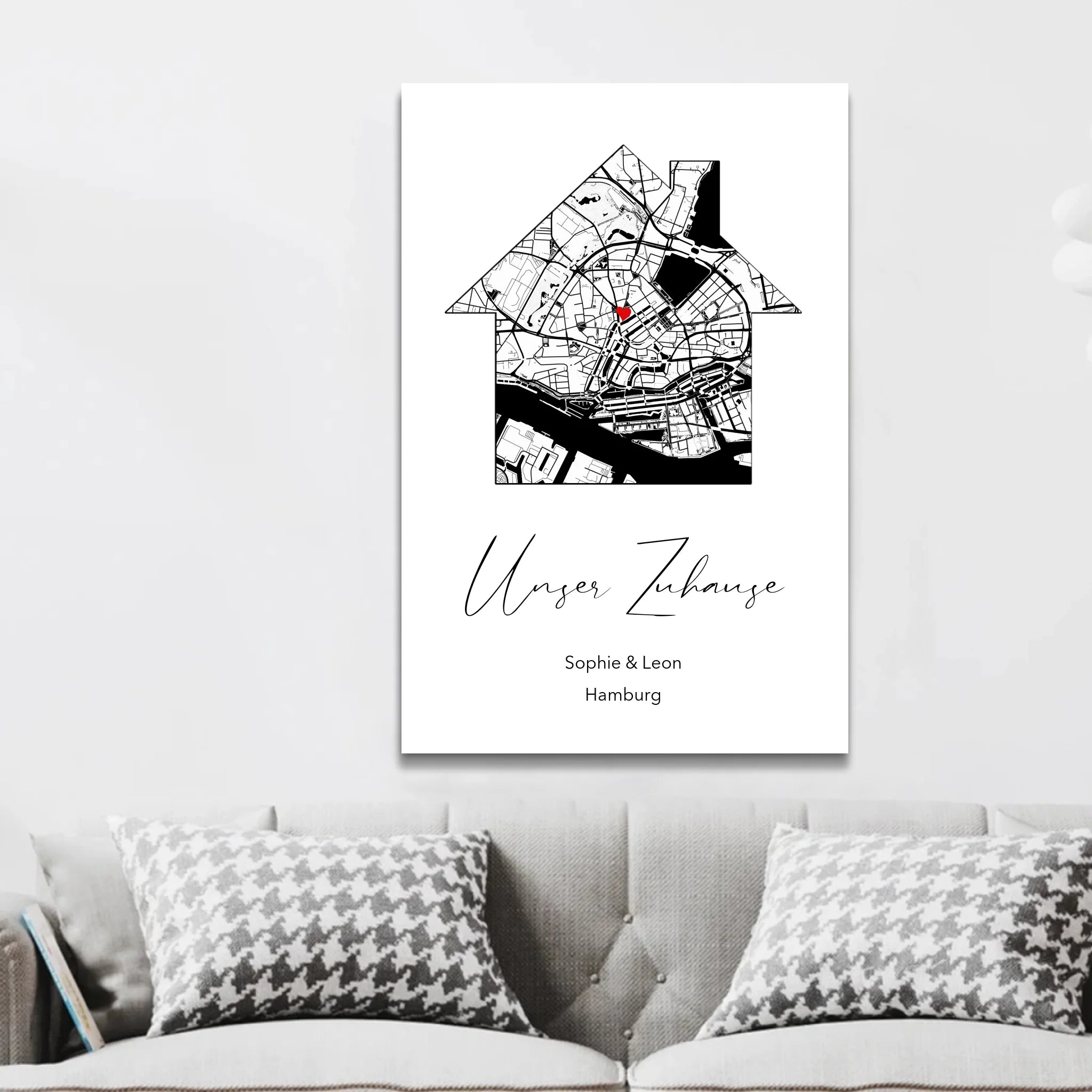 Personalisierte Leinwand "Unser Zuhause"