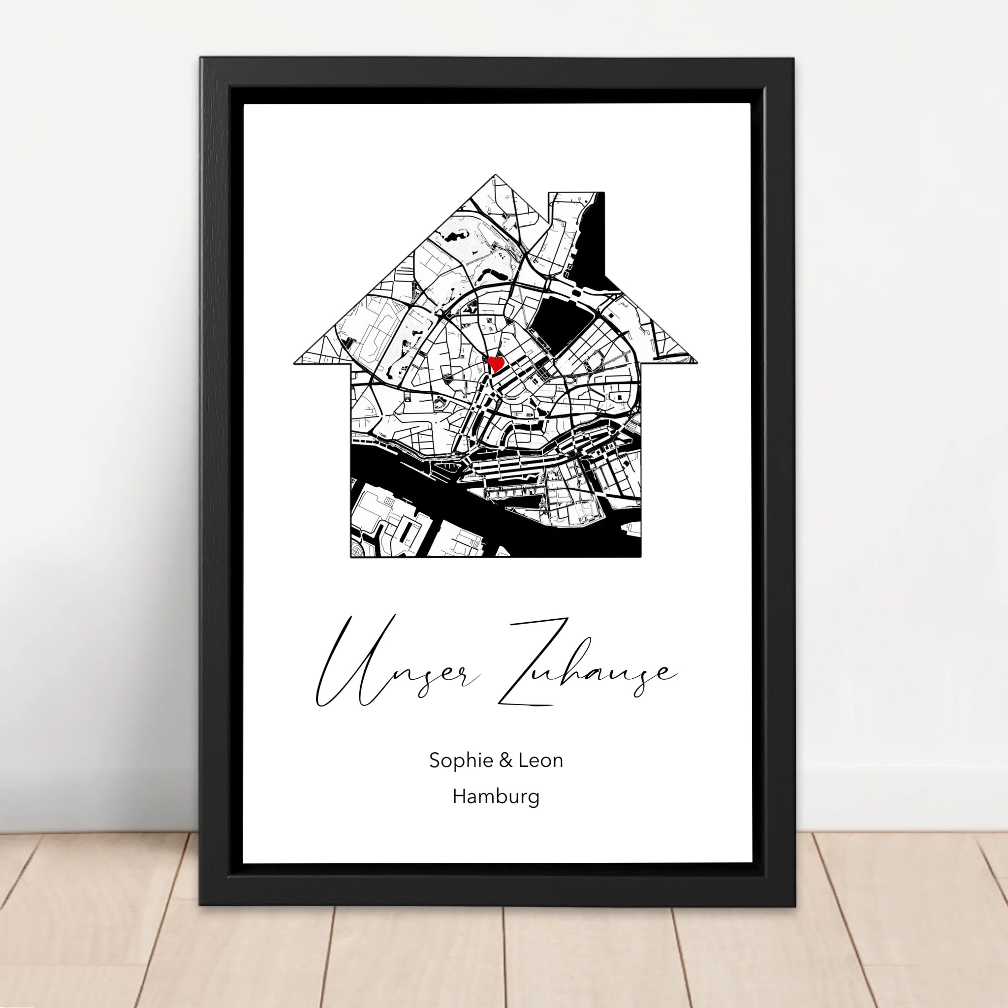 Personalisierte Leinwand "Unser Zuhause"