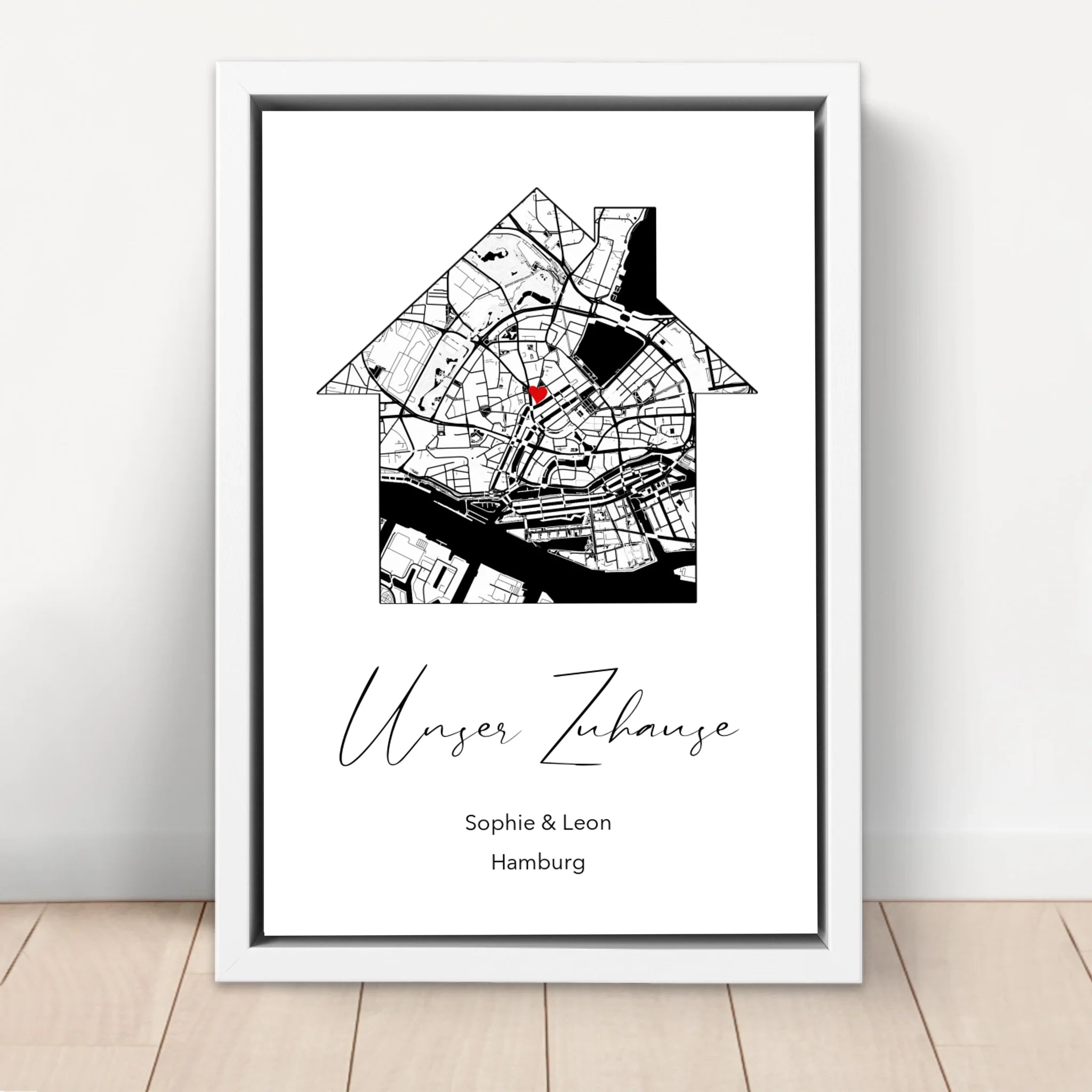 Personalisierte Leinwand "Unser Zuhause"