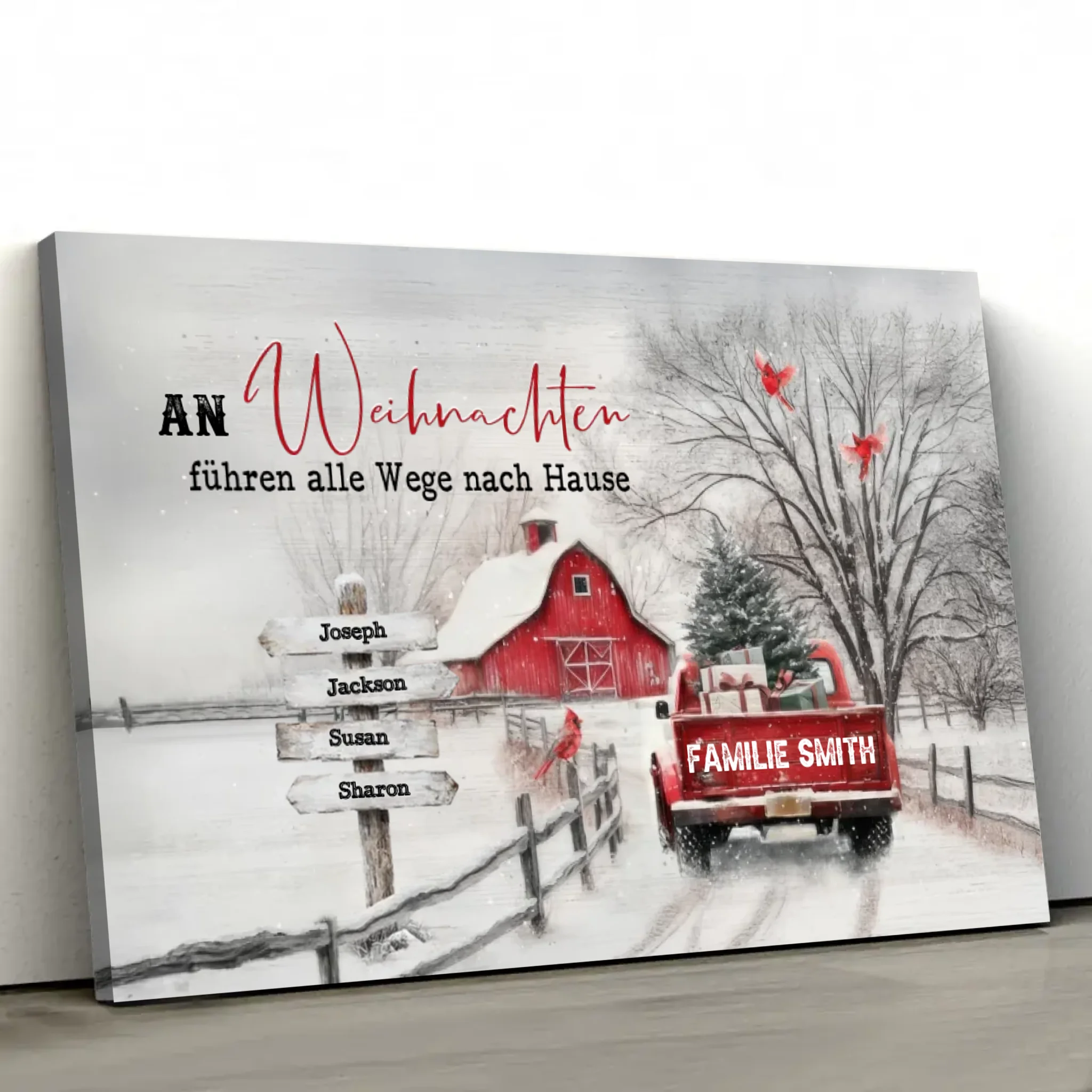 Personalisierte Leinwand – Alle Wege führen zu Weihnachten nach Hause