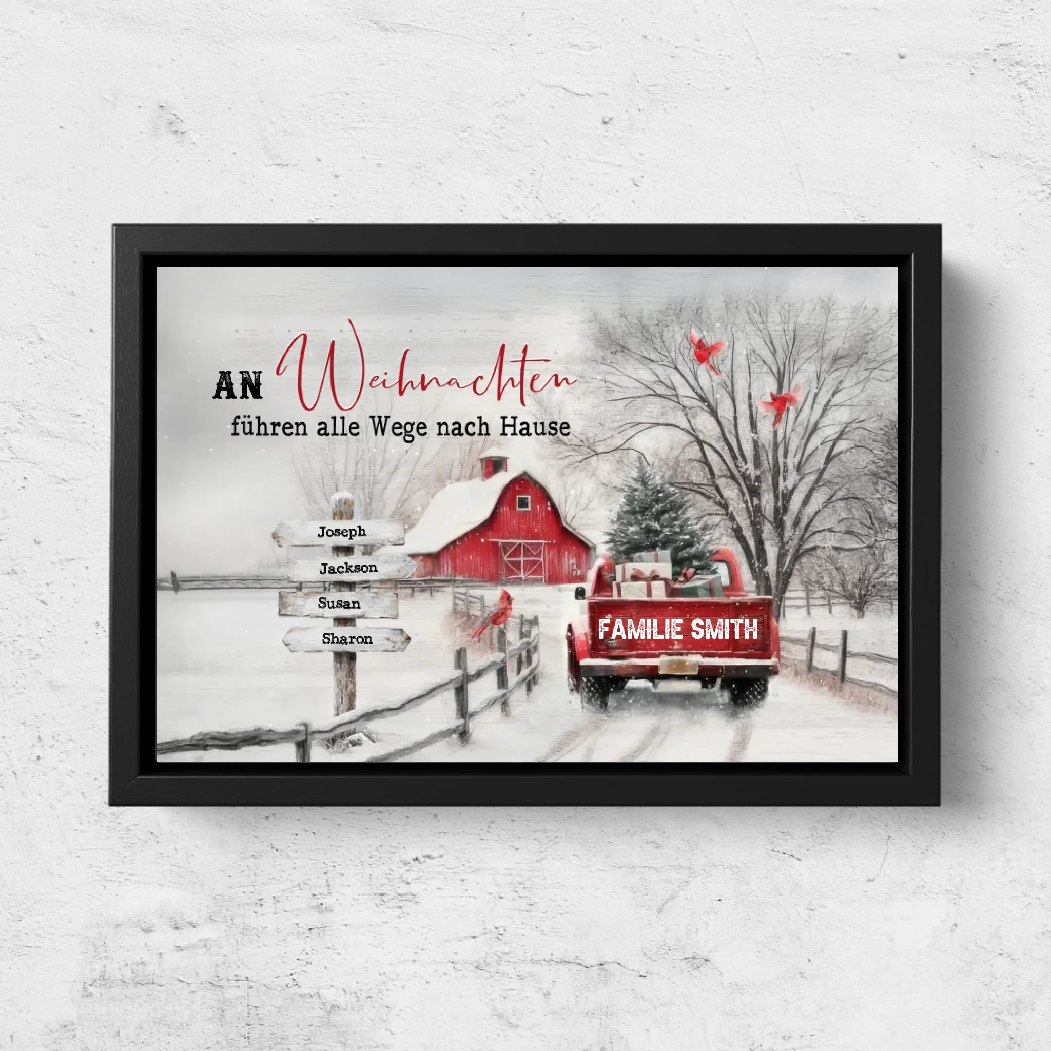 Personalisierte Leinwand – Alle Wege führen zu Weihnachten nach Hause