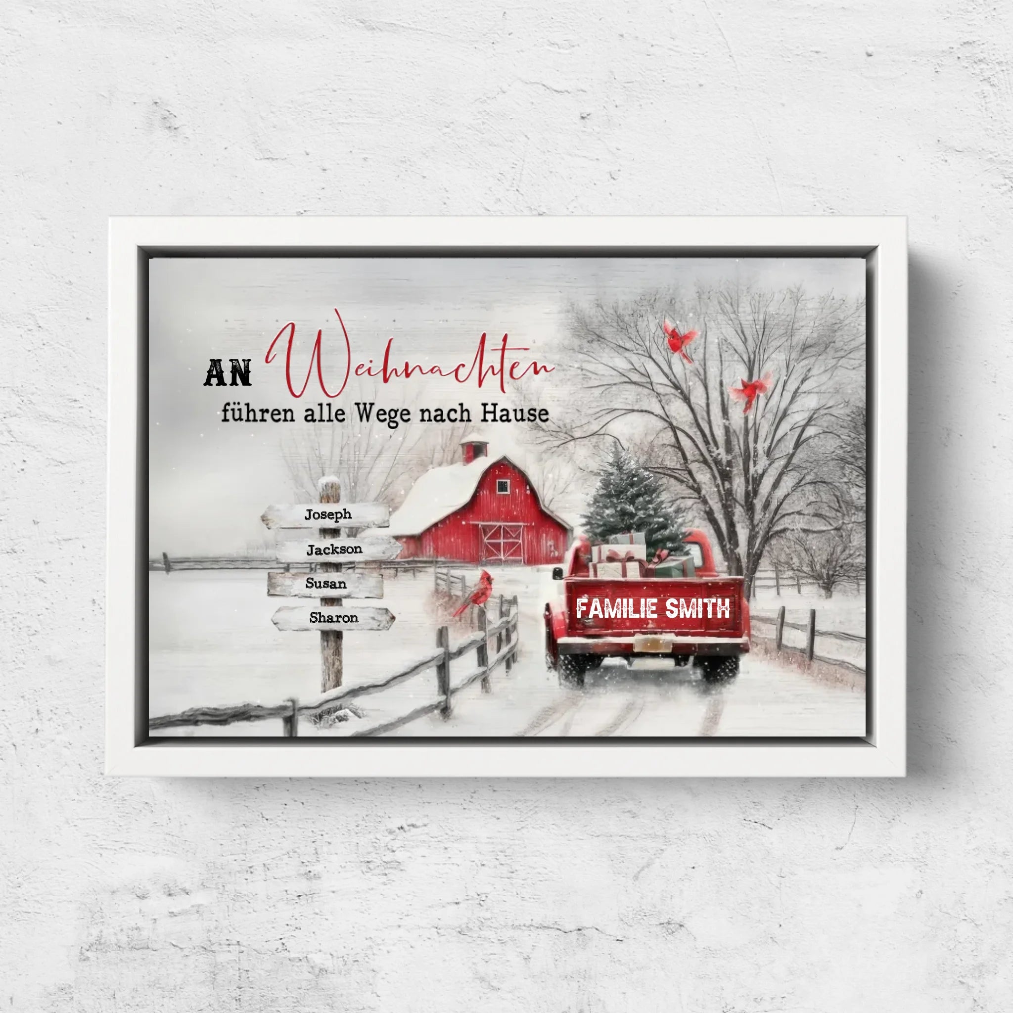 Personalisierte Leinwand – Alle Wege führen zu Weihnachten nach Hause