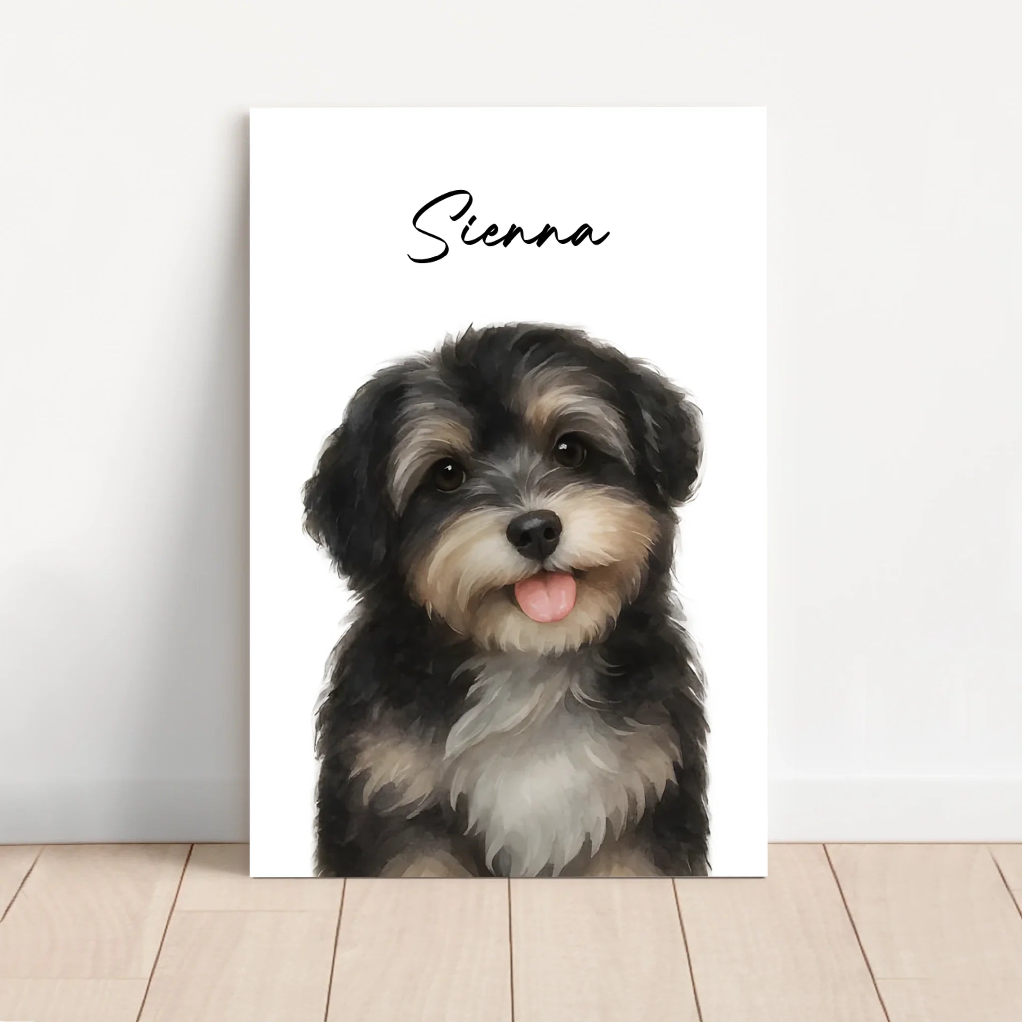 Personalisierte Leinwand – Hundefoto Aquarell