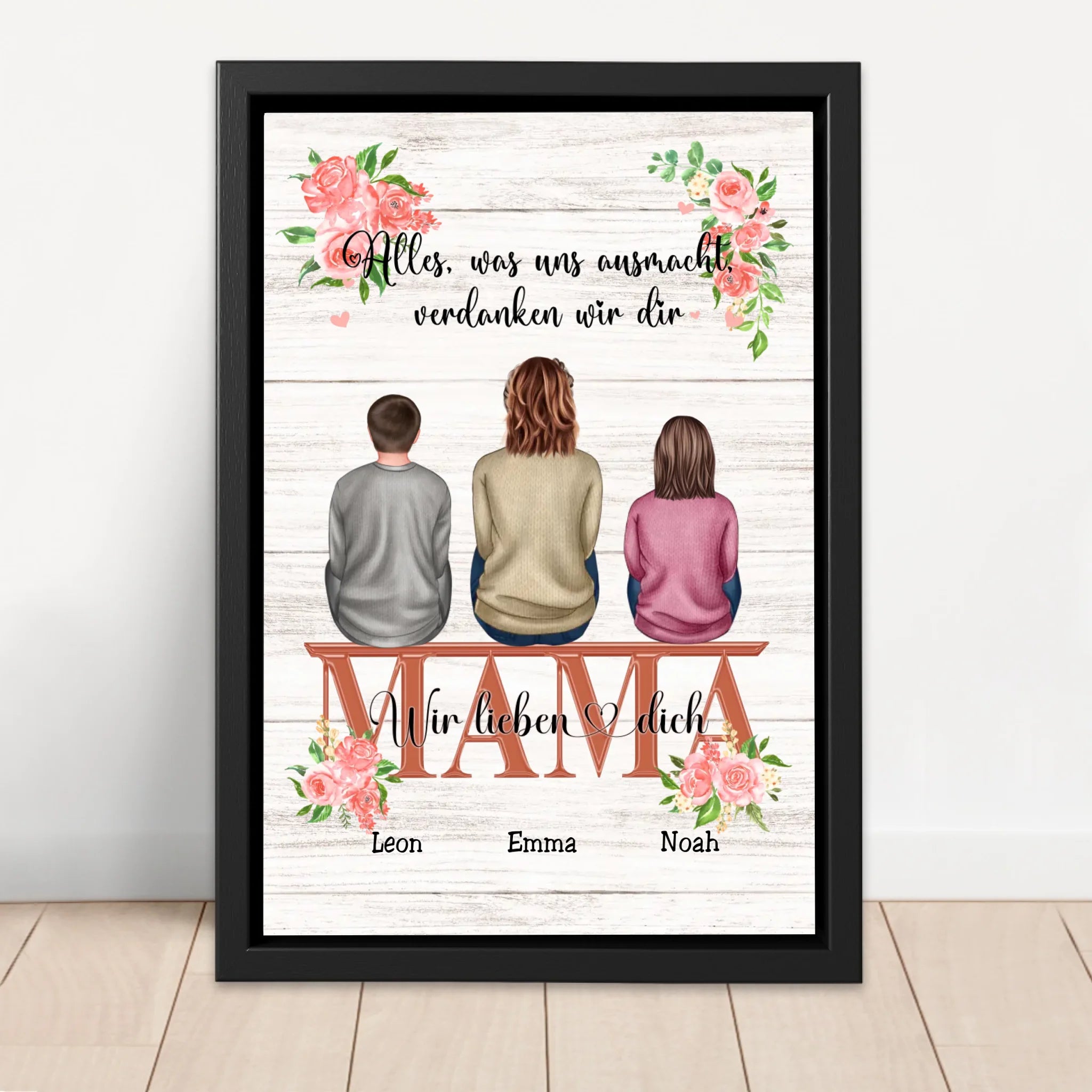 Personalisierte Leinwand "Alles, was uns ausmacht, verdanken wir dir - Geschenk an Mama"