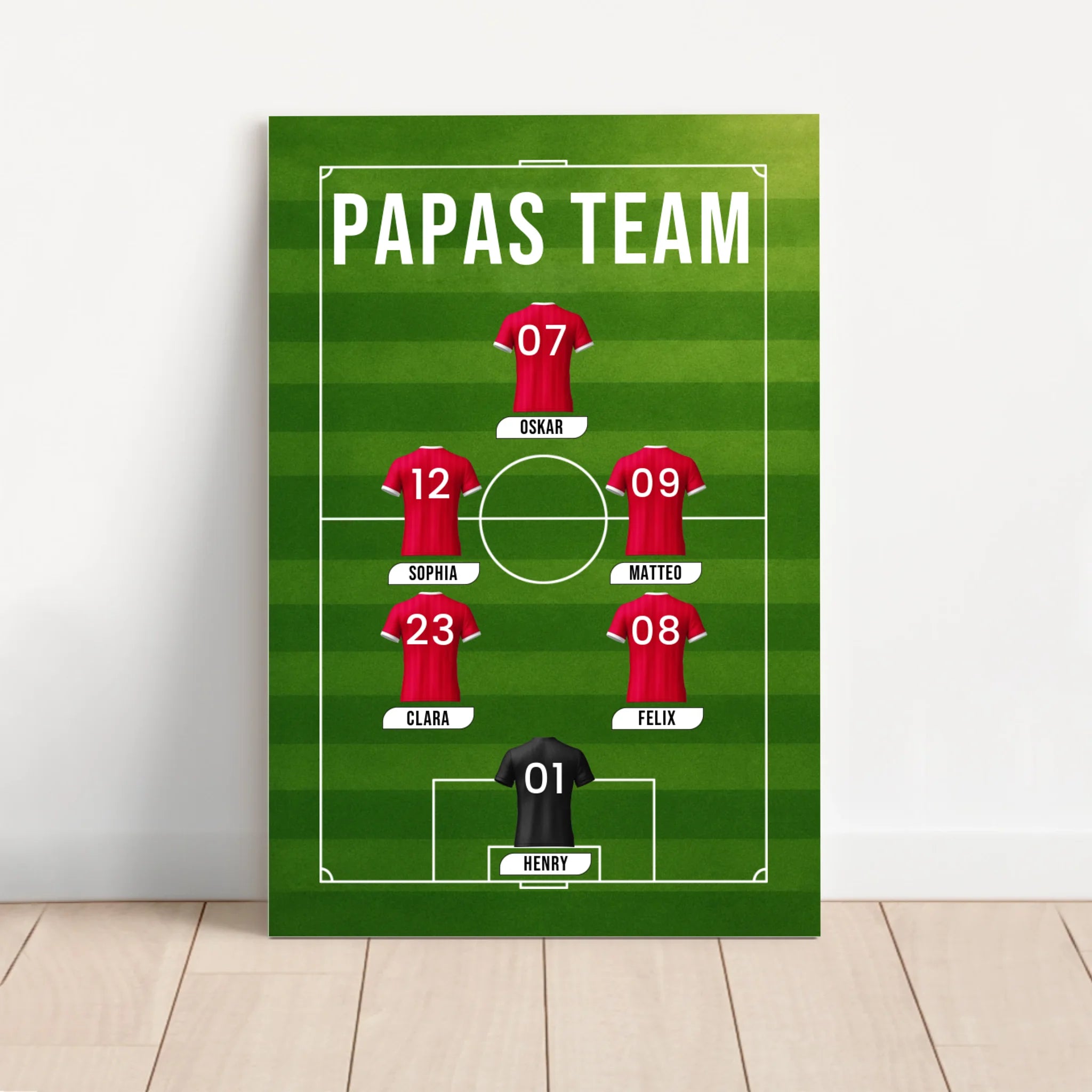 Personalisierte Leinwand "Papas Fußball Team"