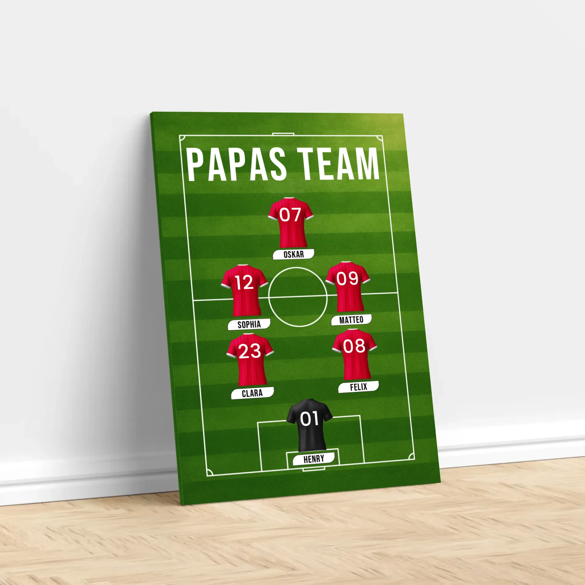 Personalisierte Leinwand "Papas Fußball Team"