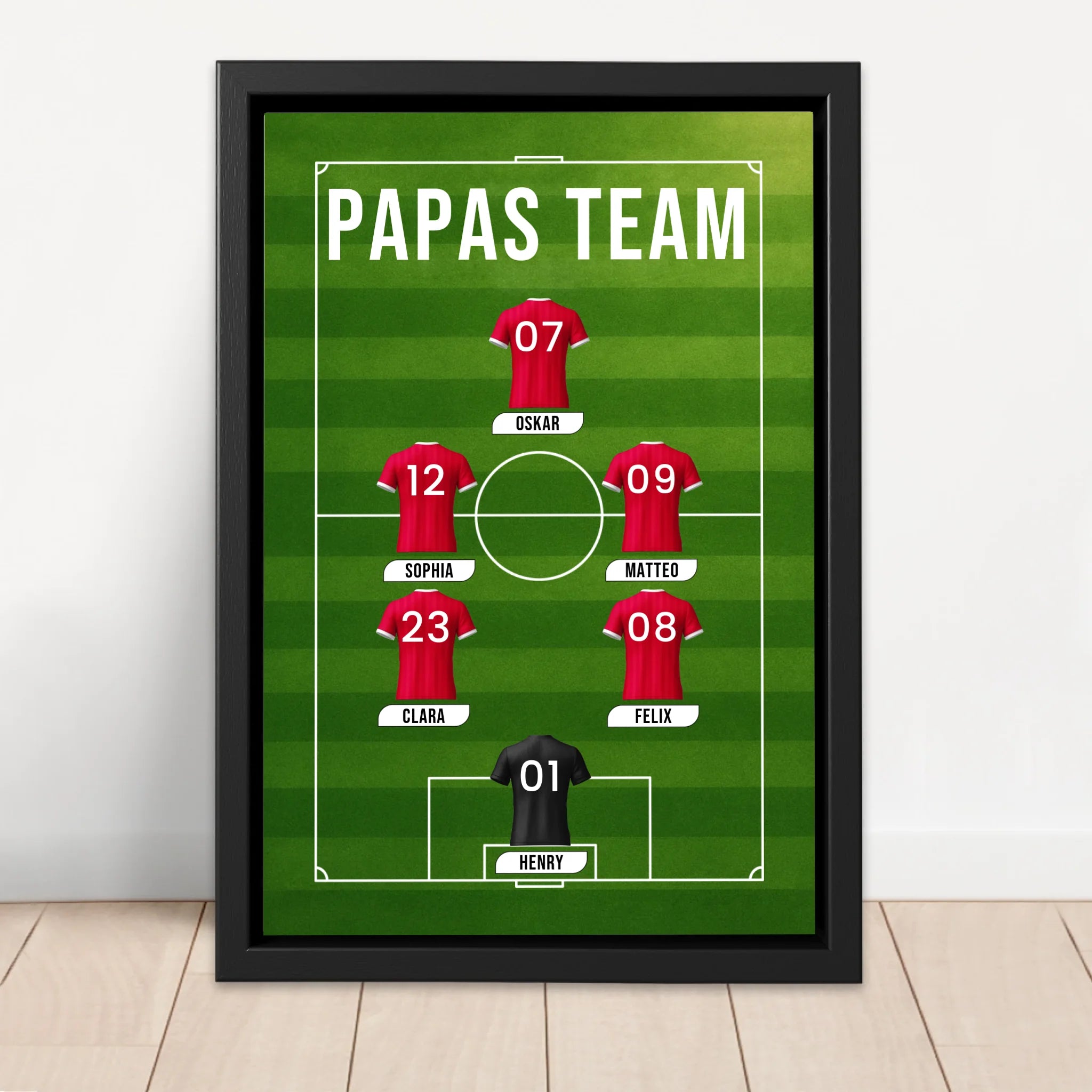 Personalisierte Leinwand "Papas Fußball Team"
