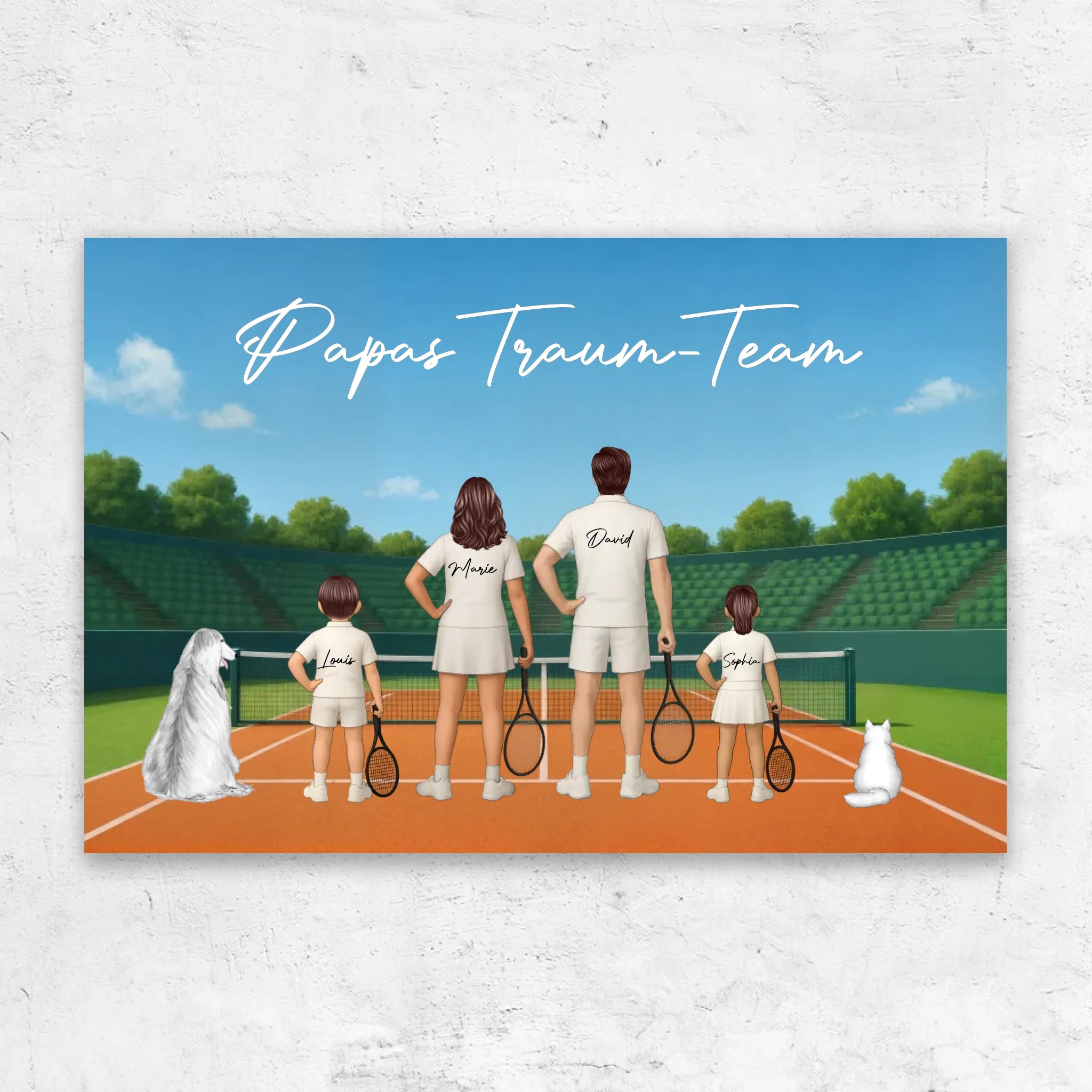Personalisierte Leinwand "Papas Traum-Team - Tennis"