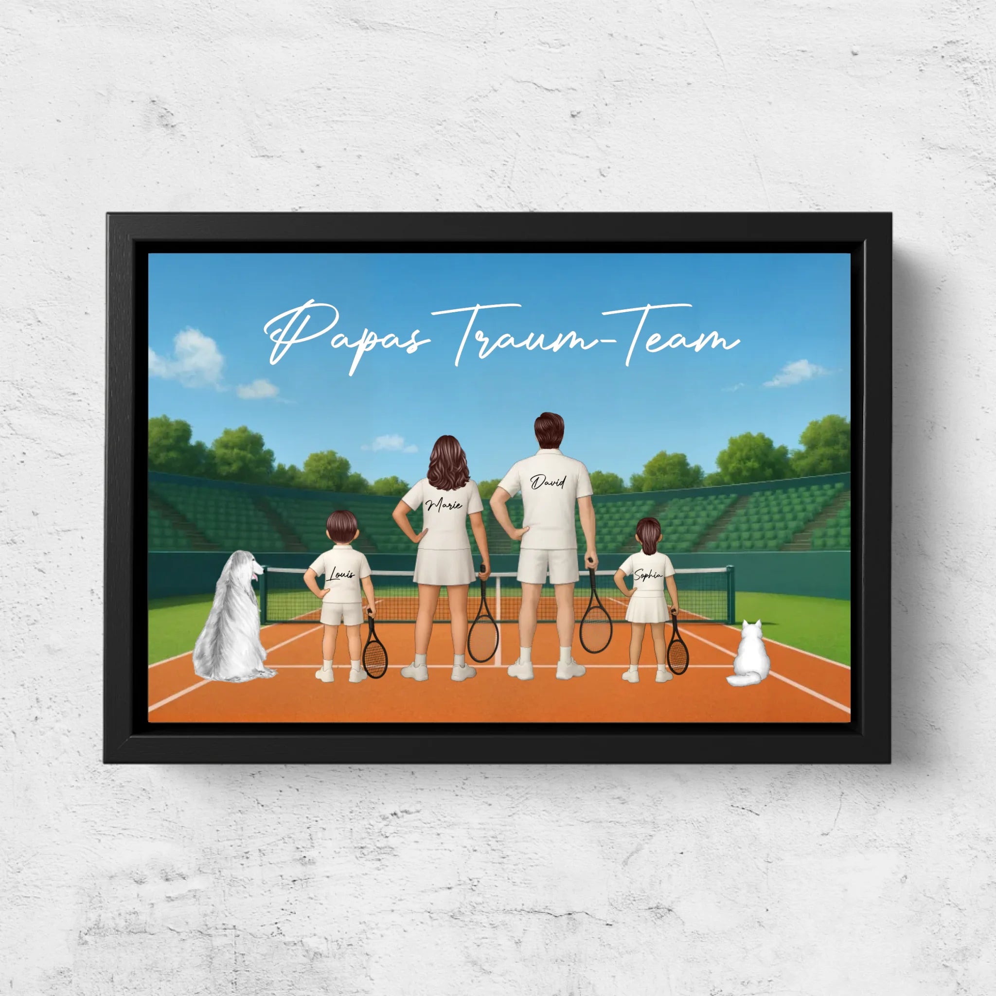 Personalisierte Leinwand "Papas Traum-Team - Tennis"