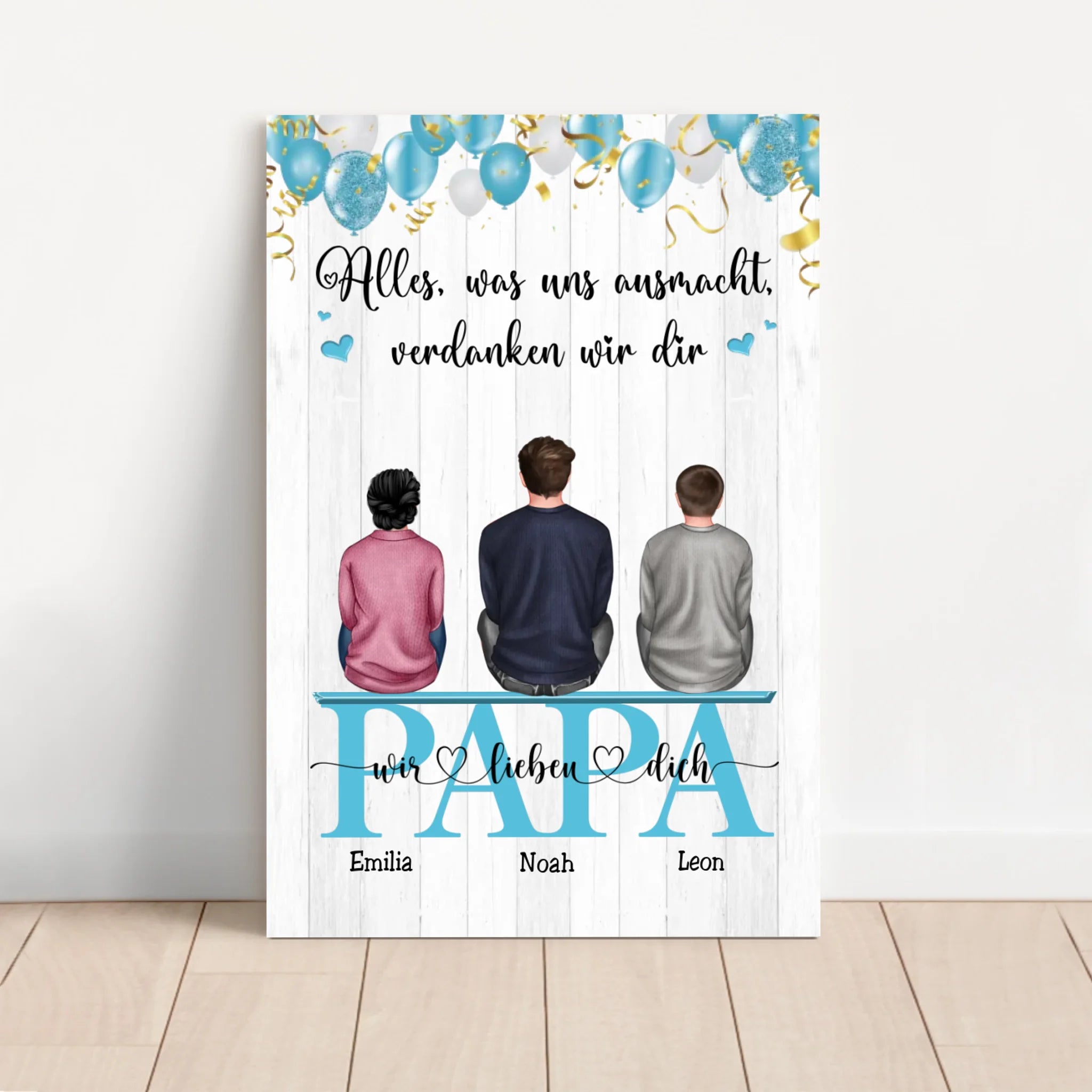 Personalisierte Leinwand "Alles, was uns ausmacht, verdanken wir dir - Geschenk an Papa"