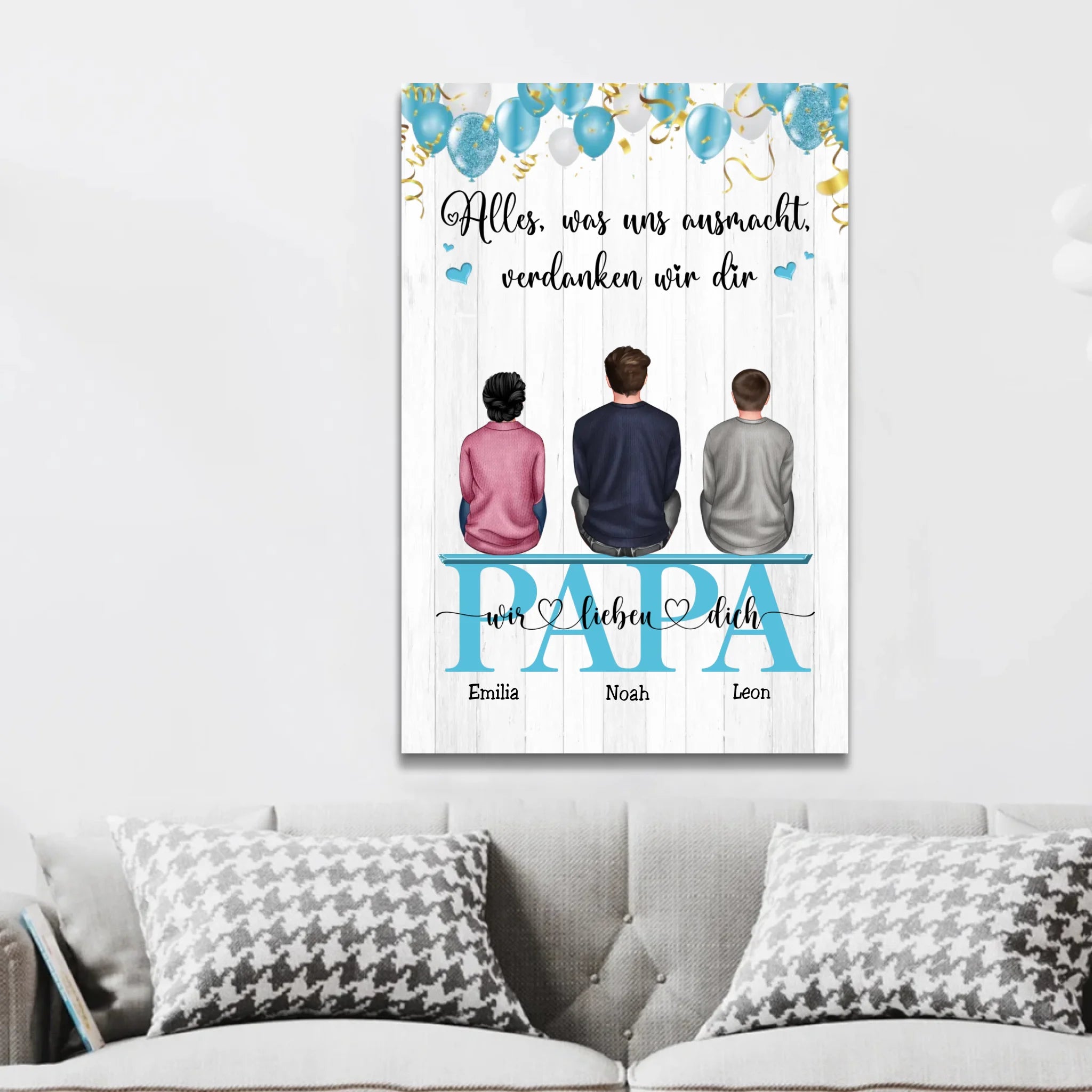 Personalisierte Leinwand "Alles, was uns ausmacht, verdanken wir dir - Geschenk an Papa"