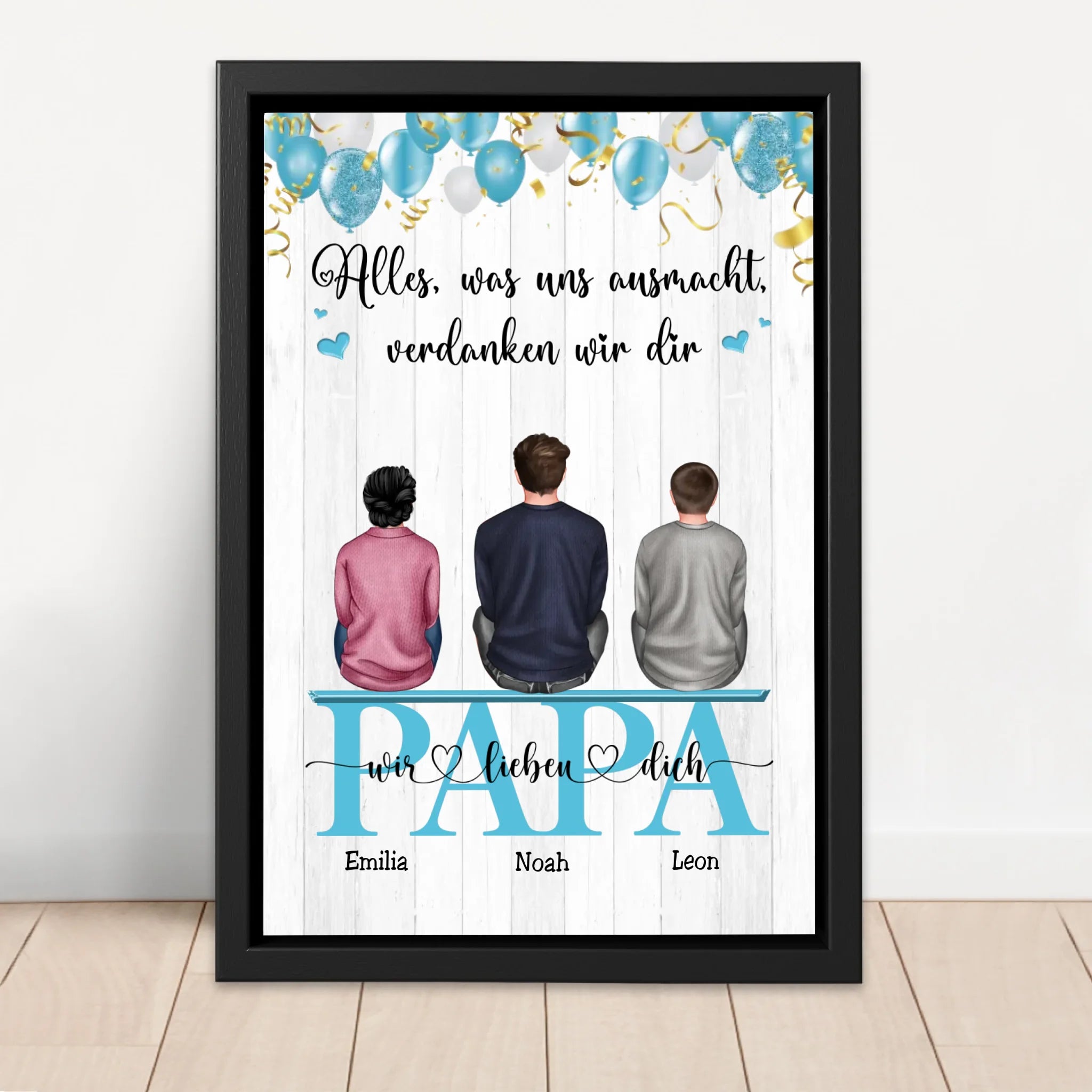 Personalisierte Leinwand "Alles, was uns ausmacht, verdanken wir dir - Geschenk an Papa"