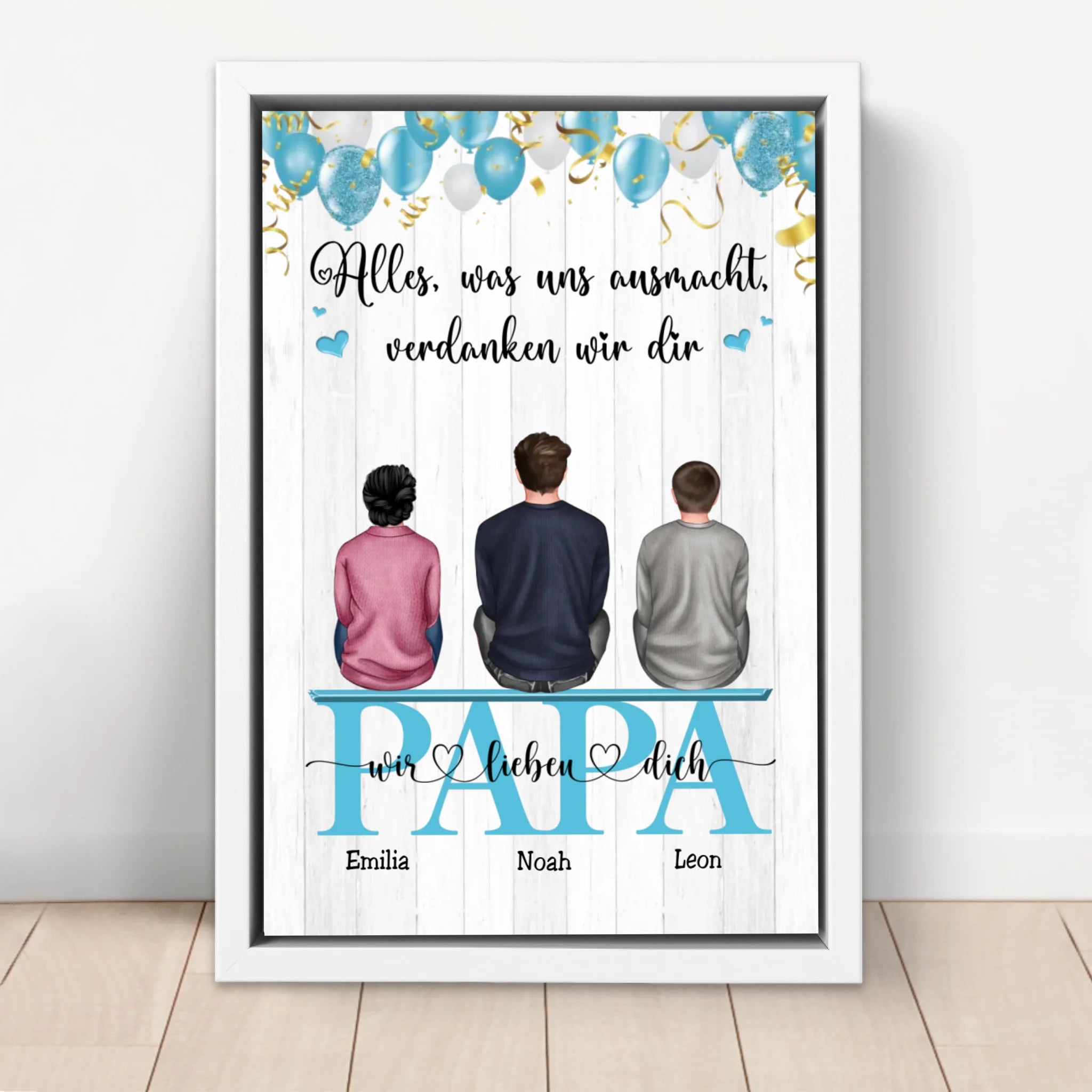 Personalisierte Leinwand "Alles, was uns ausmacht, verdanken wir dir - Geschenk an Papa"