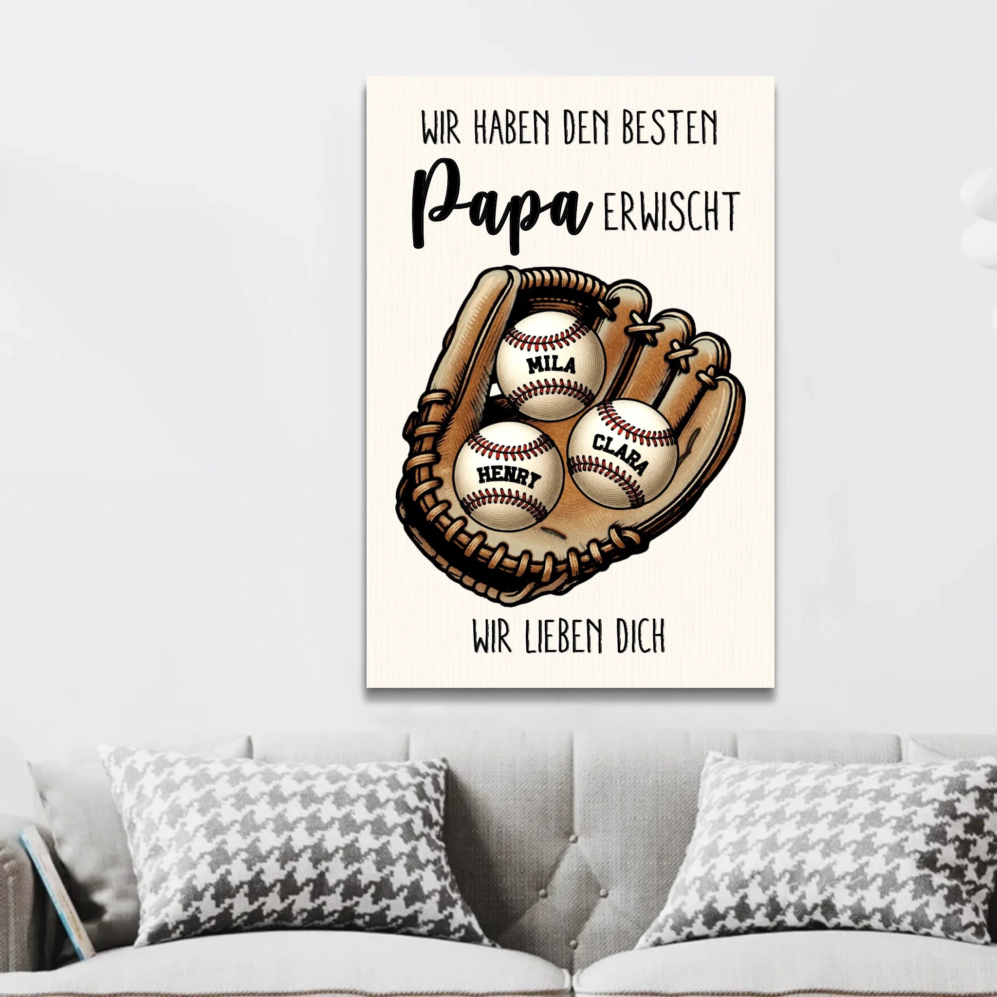 Personalisierte Leinwand "Wir haben den besten Papa oder die beste Mama erwischt"
