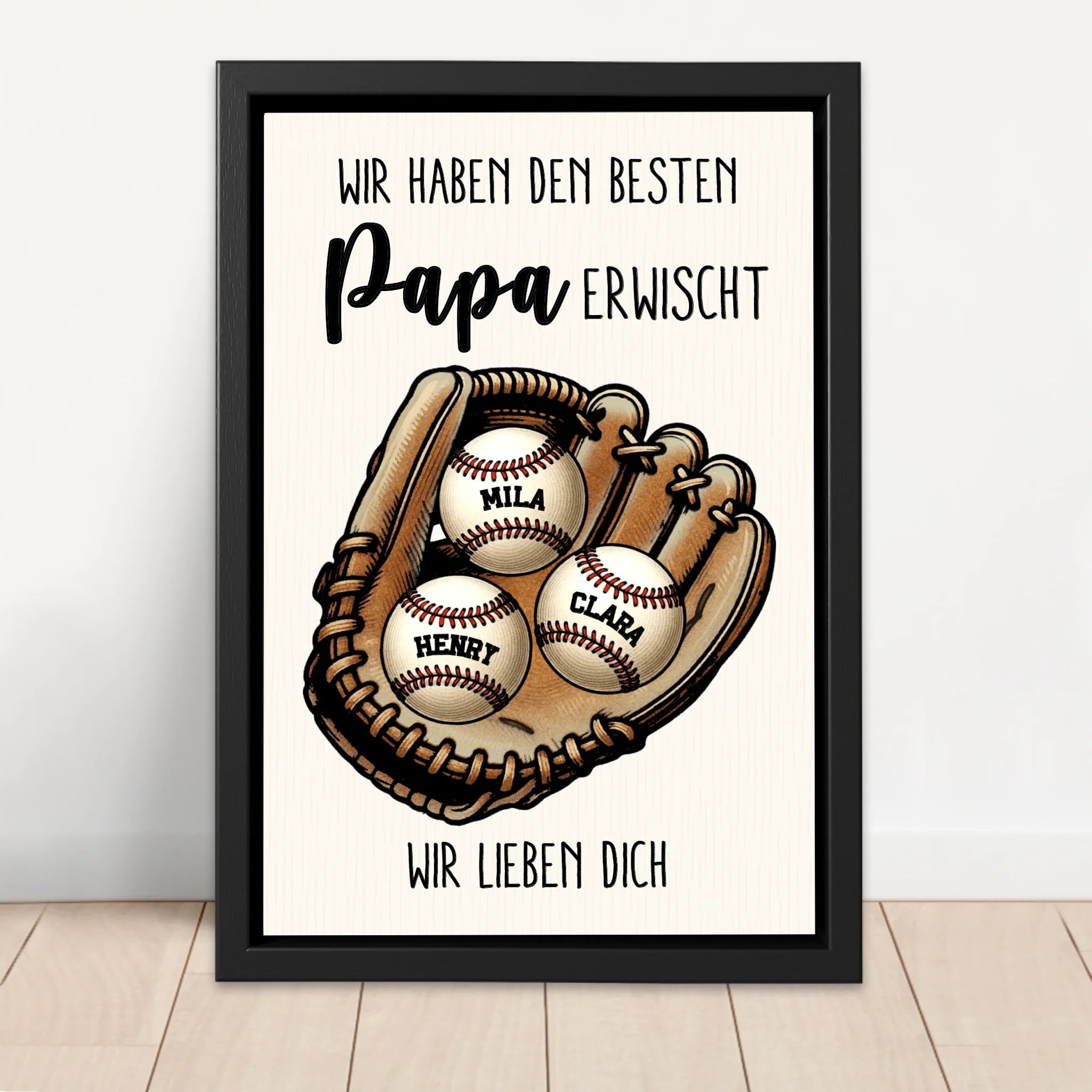 Personalisierte Leinwand "Wir haben den besten Papa oder die beste Mama erwischt"