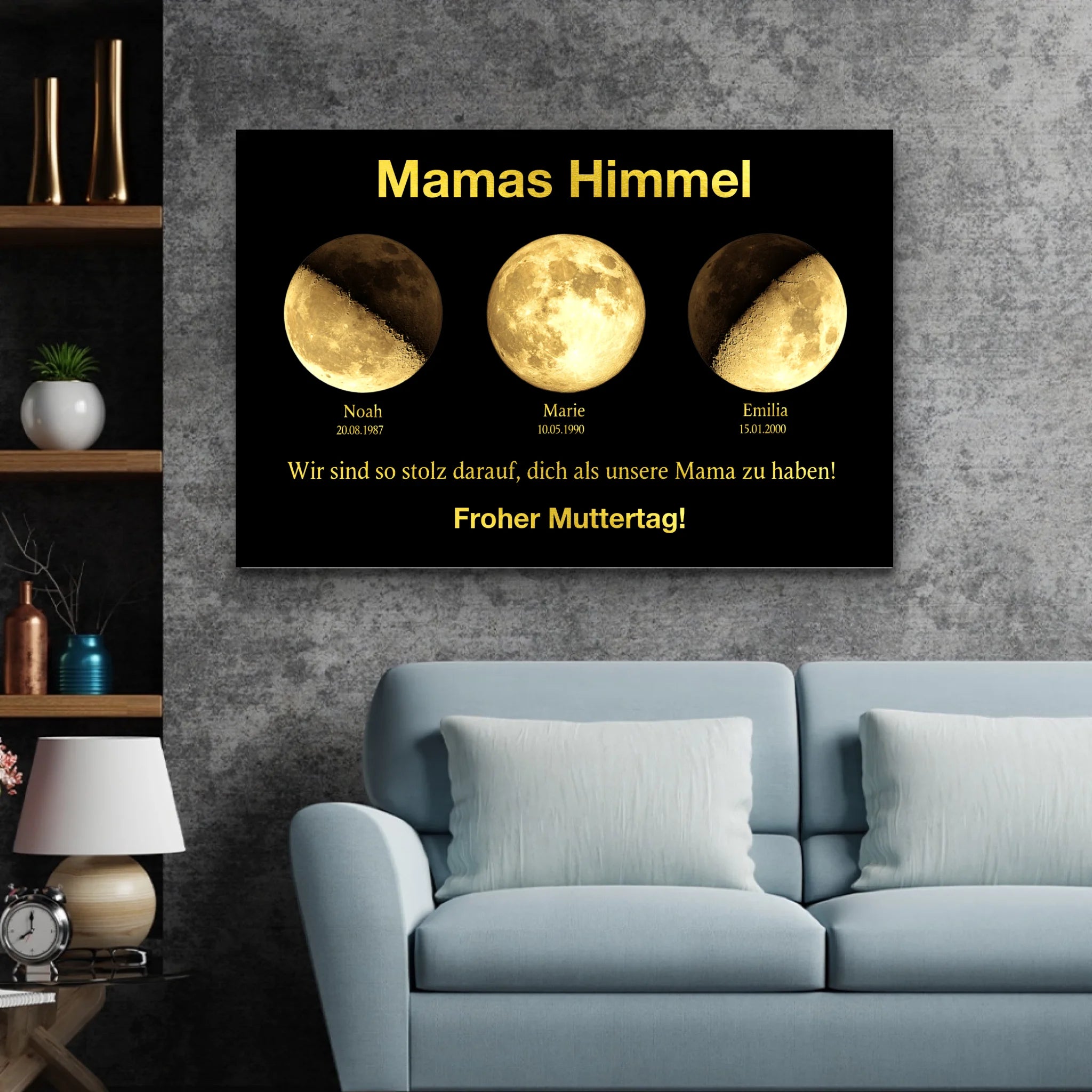 Personalisierte Leinwand "Mamas Universum"