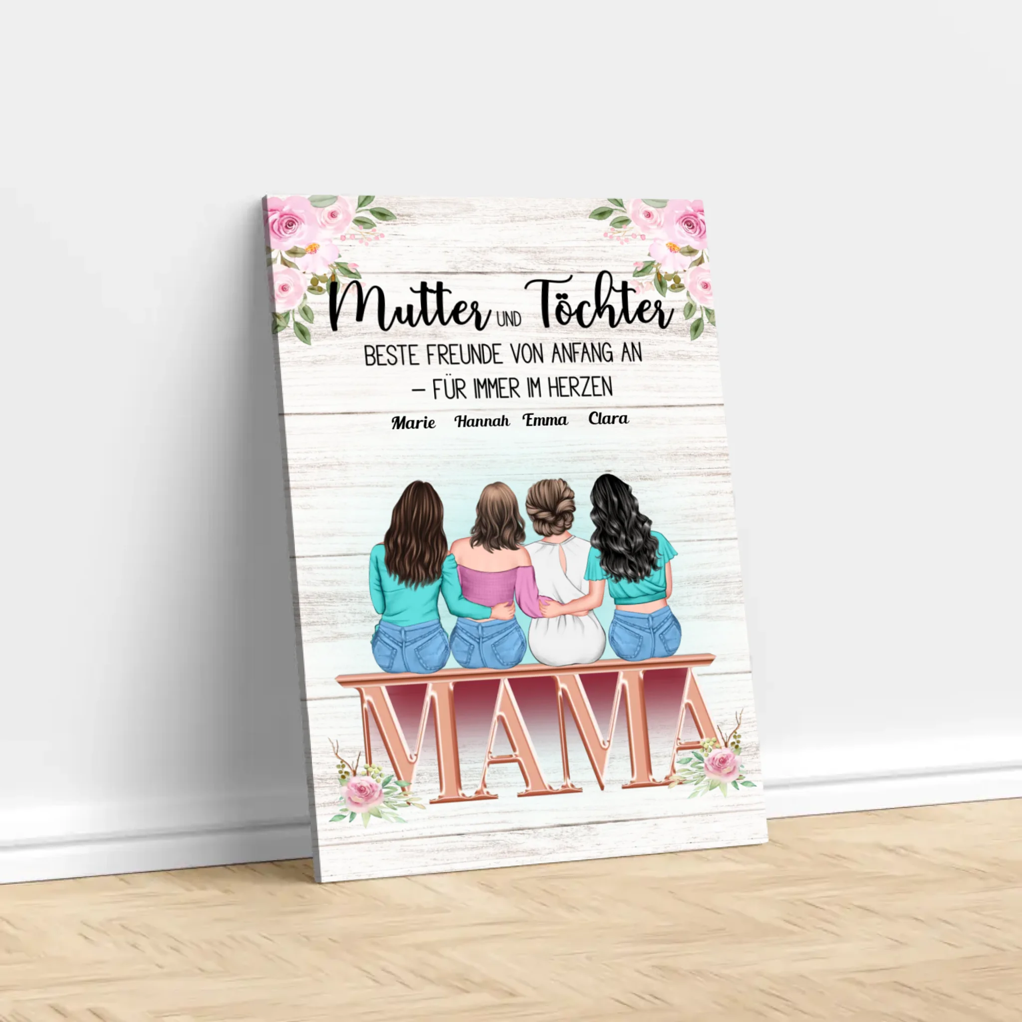 Personalisierte Leinwand "Mutter und Tochter"