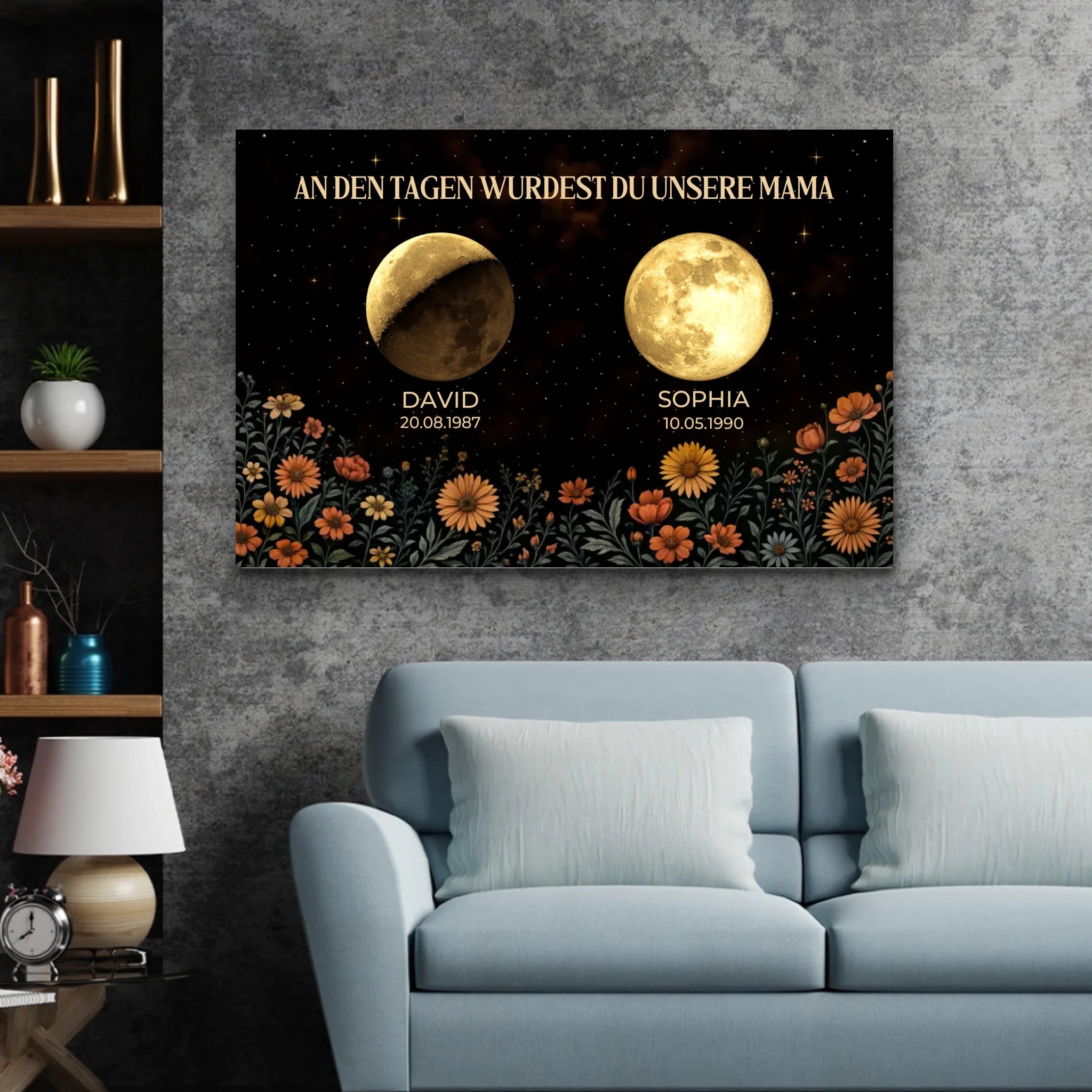 Personalisierte Leinwand "Die Tage, an denen du Mama wurdest"