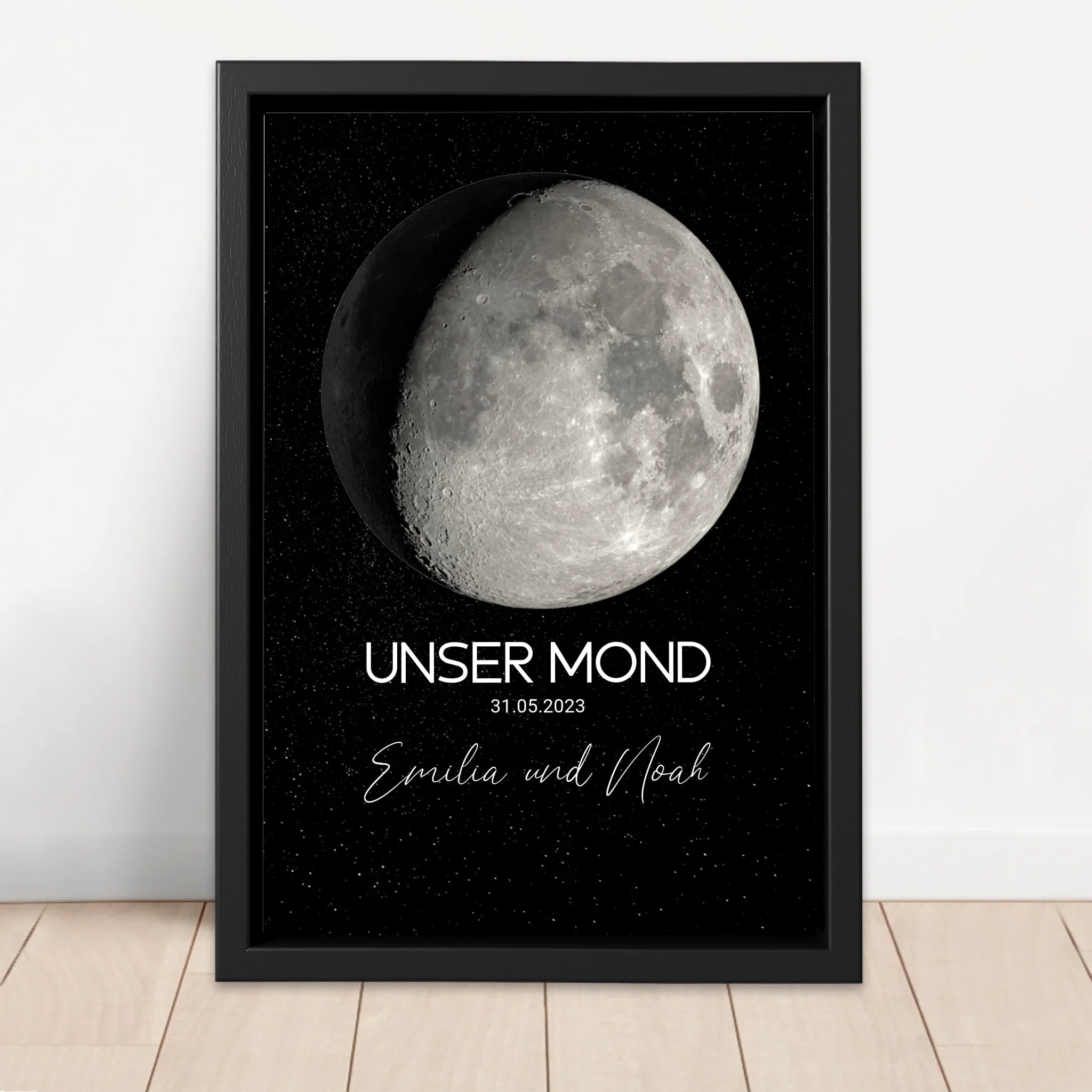 Personalisierte Leinwand "Mondphase für besonderen Anlass"