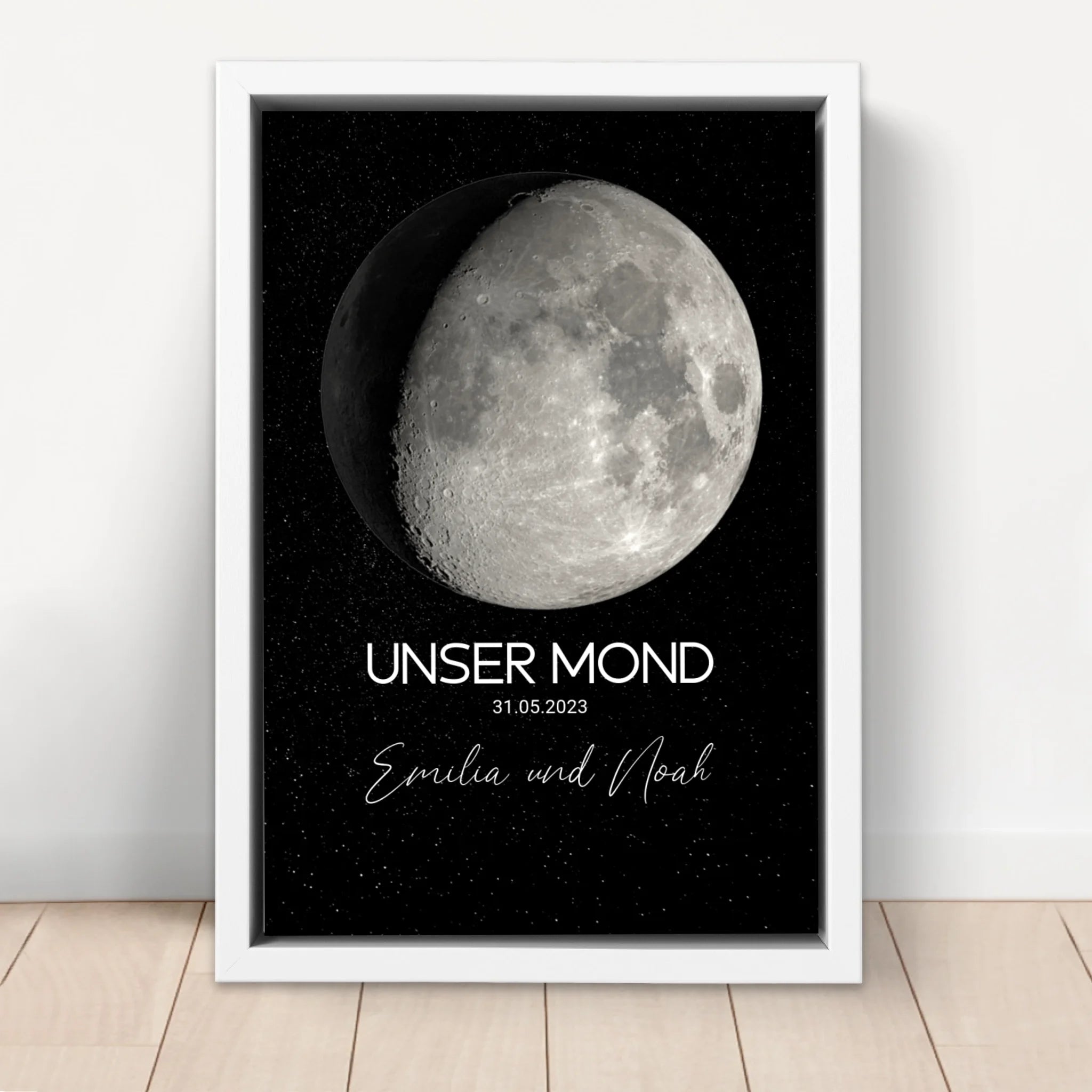 Personalisierte Leinwand "Mondphase für besonderen Anlass"